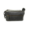 best black leather toiletry bag for men with extra pockets 