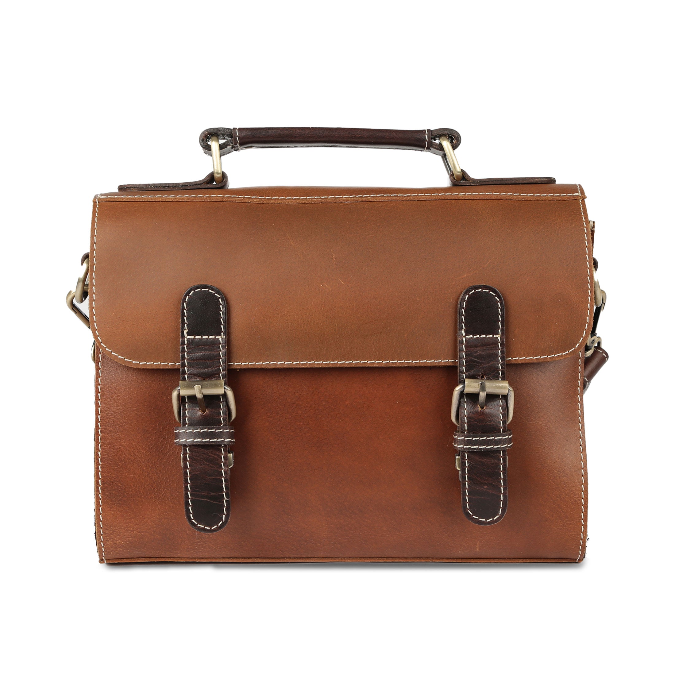 Genuine Leather Crossbody Bag for Women | 10 Inch Handmade Satchel Purse with Adjustable Strap & Push Lock | Stylish Everyday Shoulder Bag