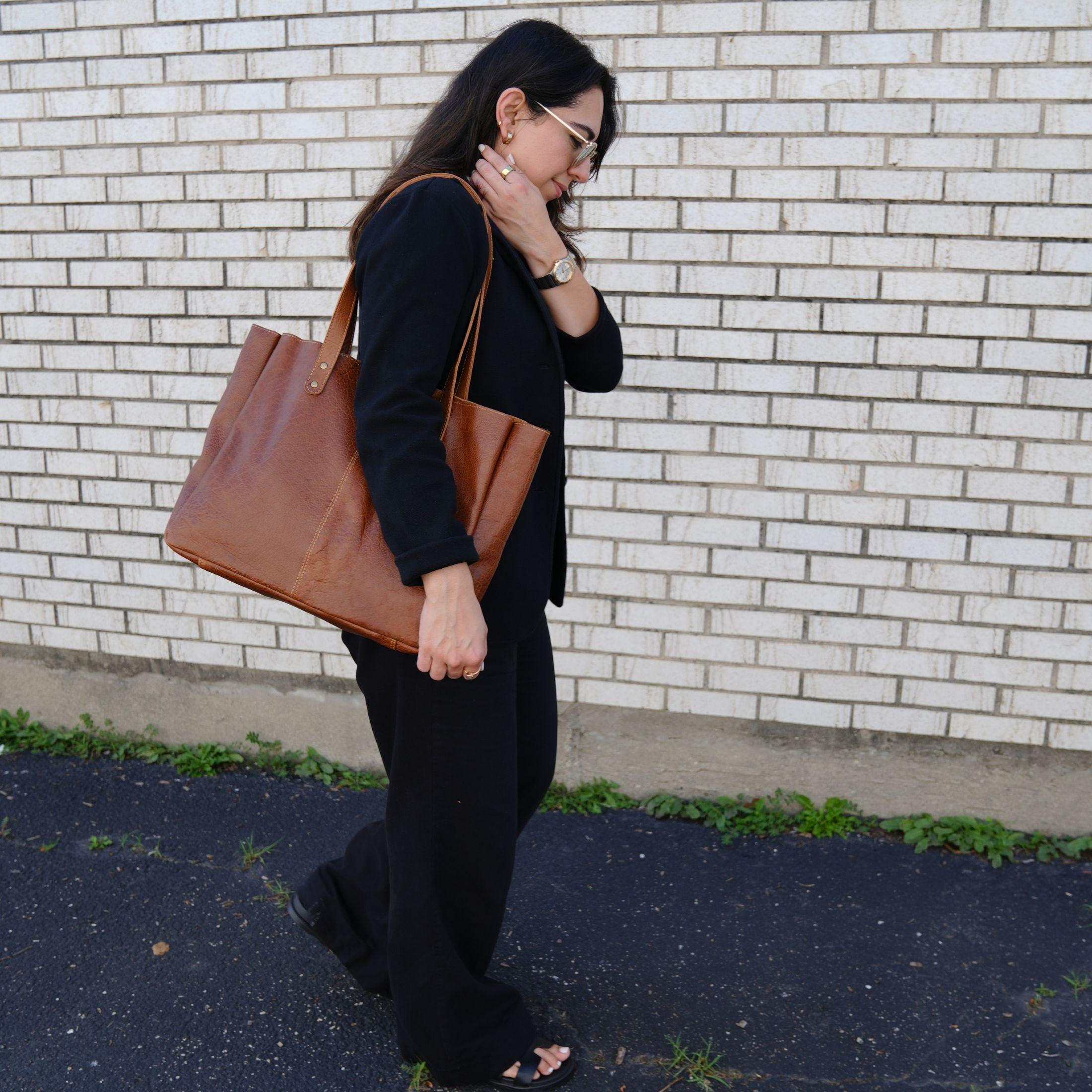 Leather Tote Bag, Beige Leather Tote Bag, Tote Bag, Bucket Tote Bag, Vegan Leather, newest Street Tote Bag, Casual Tote Bag, Shoulder Bag