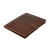 KomalC Leather Portfolio Folder with Button Closure | Business Padfolio for Professionals | Vintage Full-Grain Leather Organizer with Legal Pad Holder, Card Slots & Document Pockets (Chicago)