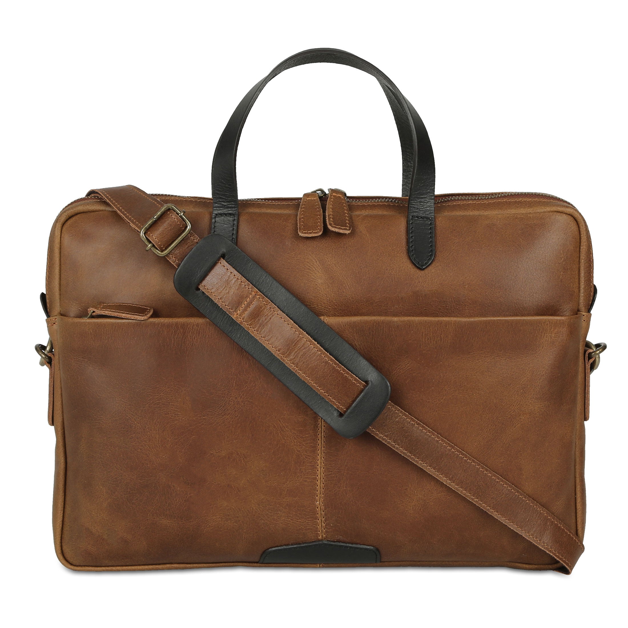 KomalC Inch Leather Laptop Sleeve with Trolley Strap – Slim