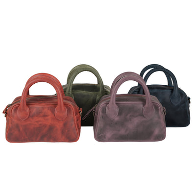 KomalC Mini Top Handle Crossbody Bag for Women – Leather Shoulder Handbag with Adjustable Strap
