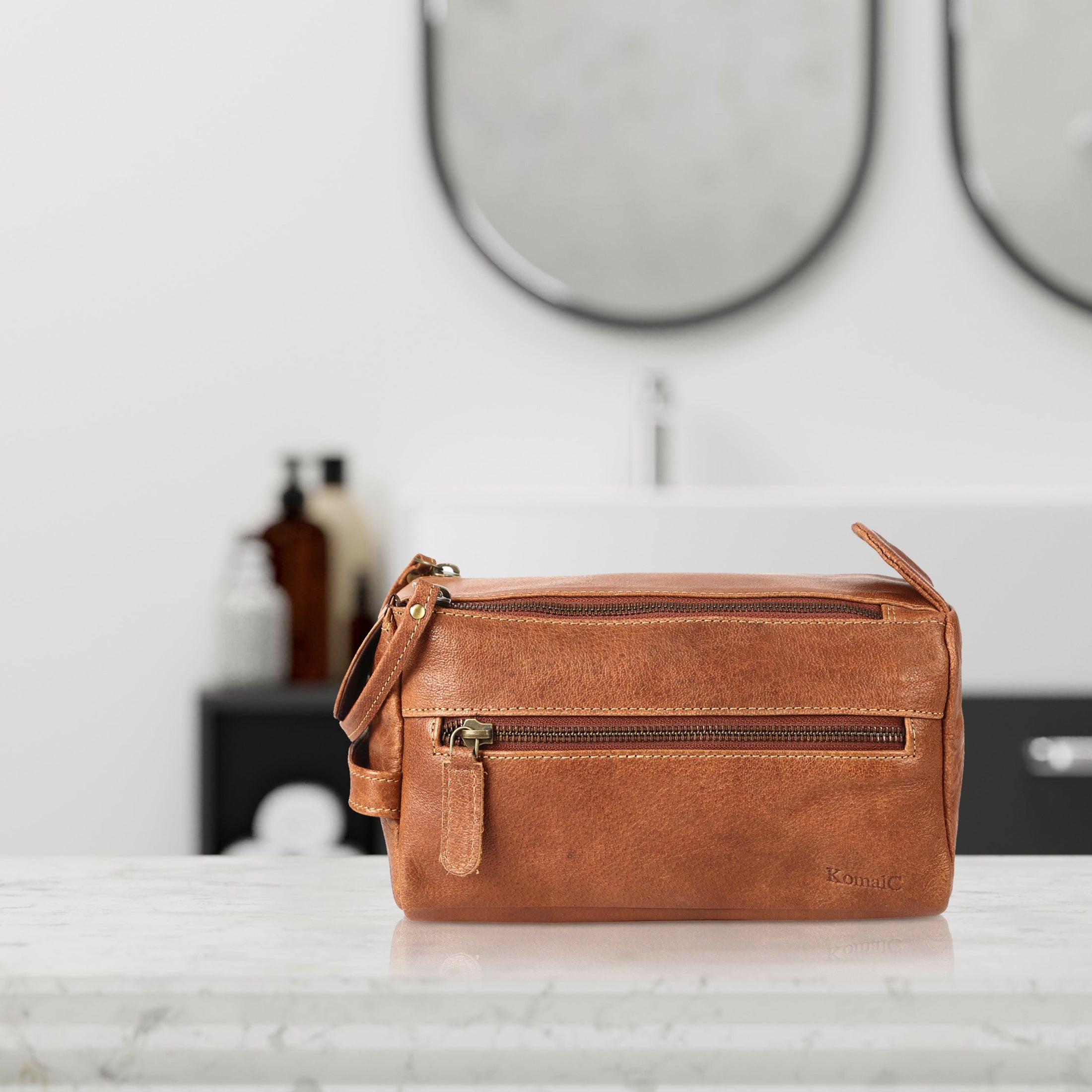 Genuine Buffalo Leather Toiletry Bag – Unisex Travel Dopp Kit (Chicago Buff) Genuine Buffalo Leather Toiletry Bag – Unisex Travel Dopp Kit (Chicago Buff)