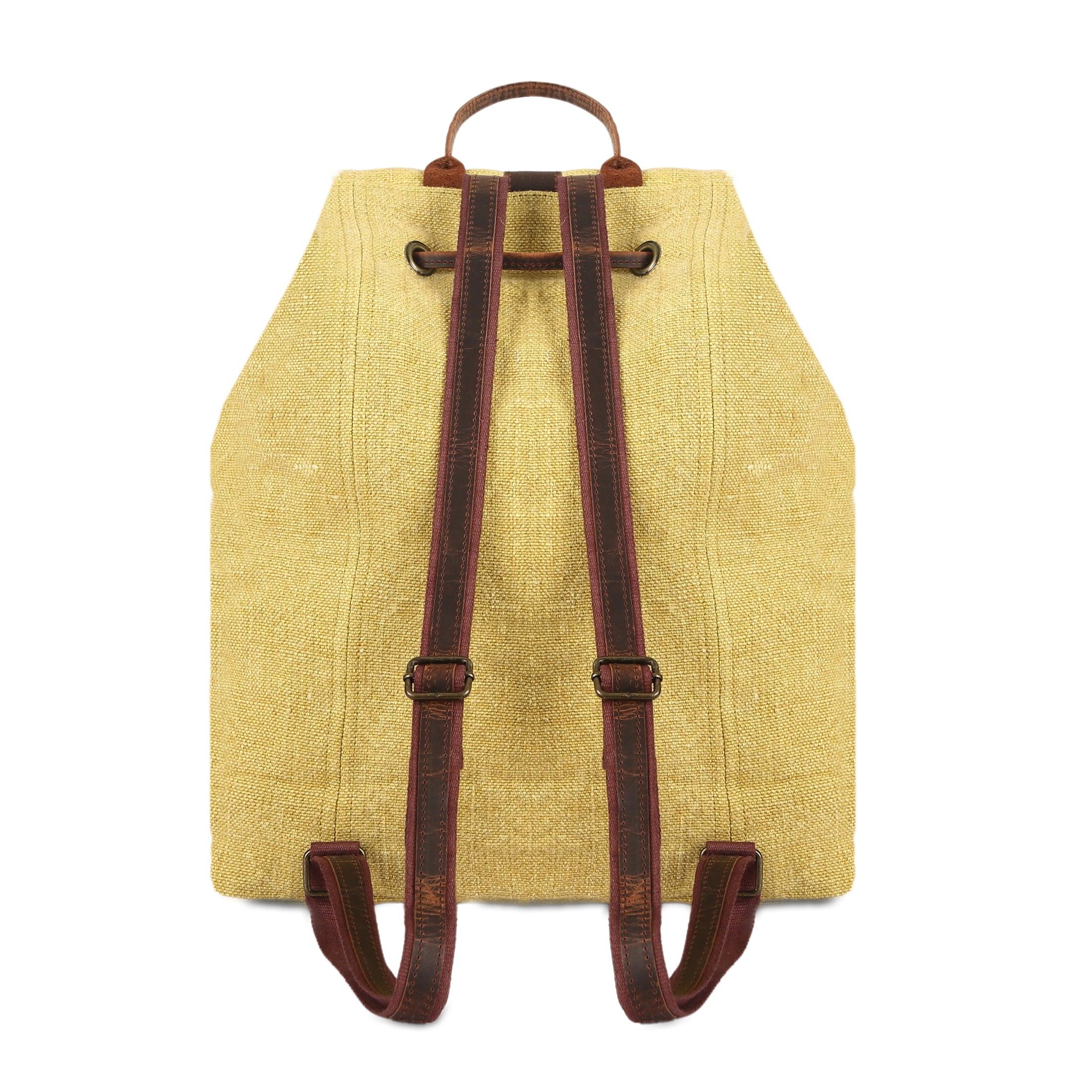 backpack with leather strap