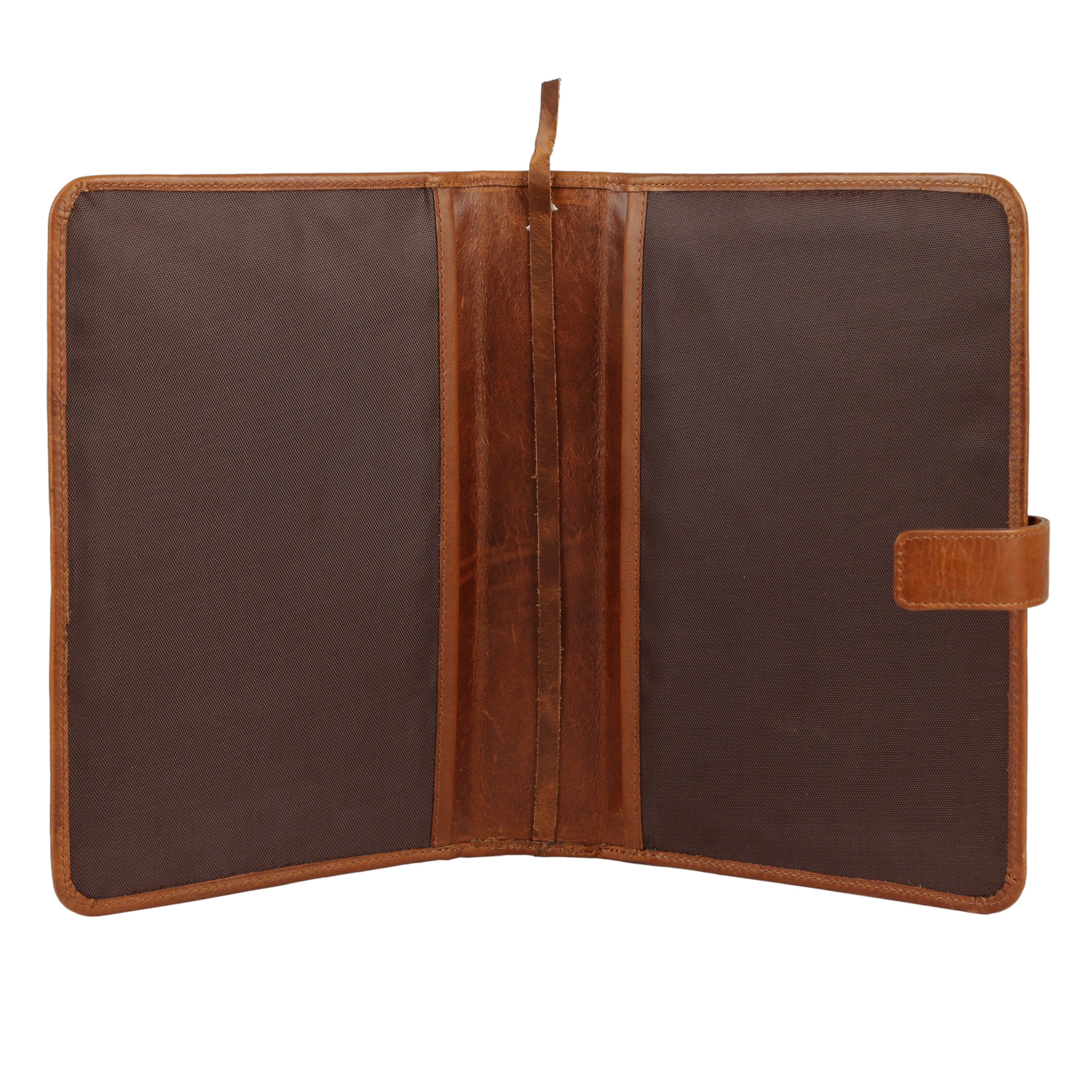 KomalC Genuine Leather Book Cover with Button Strap | Handmade Rustic Leather Protector for Hardcover Books, Journals & Notebooks | 10.5 Inch Reusable Book Jacket | Gift for Writers & Readers