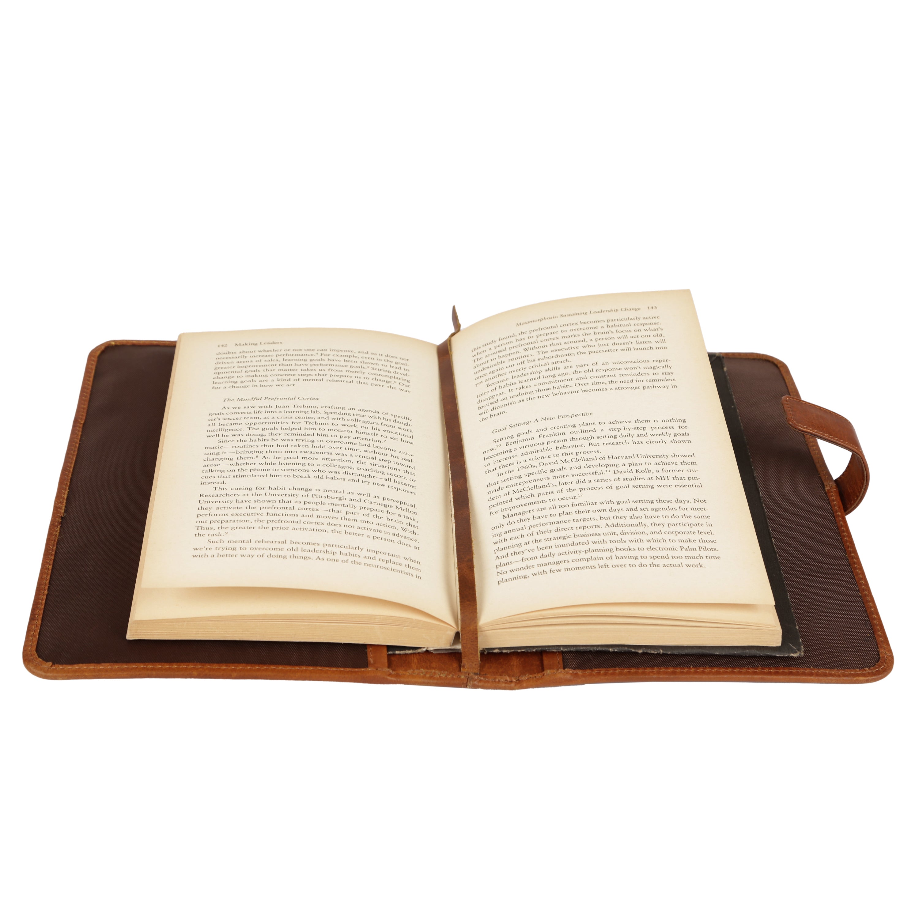 KomalC Genuine Leather Book Cover with Button Strap | Handmade Rustic Leather Protector for Hardcover Books, Journals & Notebooks | 10.5 Inch Reusable Book Jacket | Gift for Writers & Readers