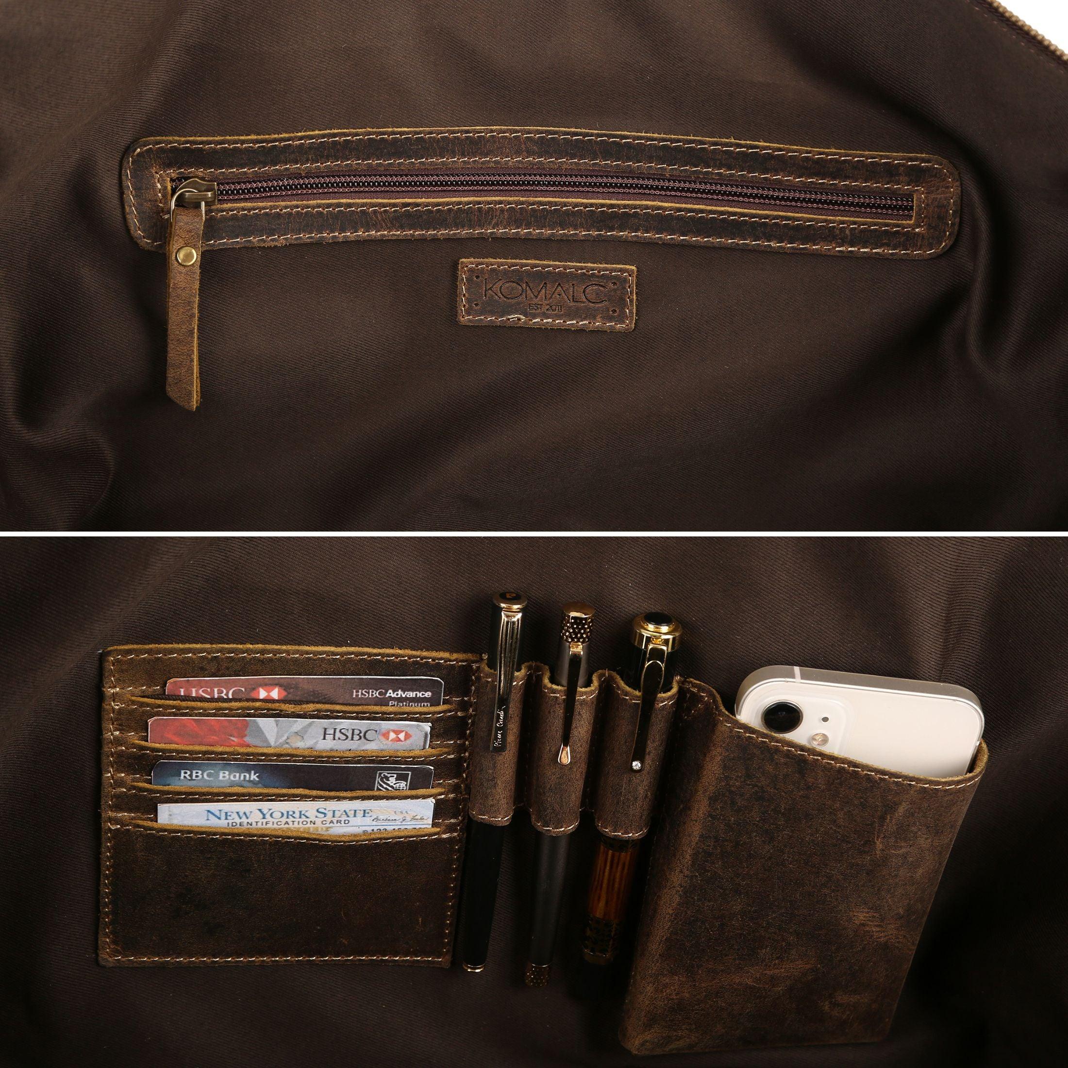 Spacious vintage leather duffel bag for men and women with extra space for essentials