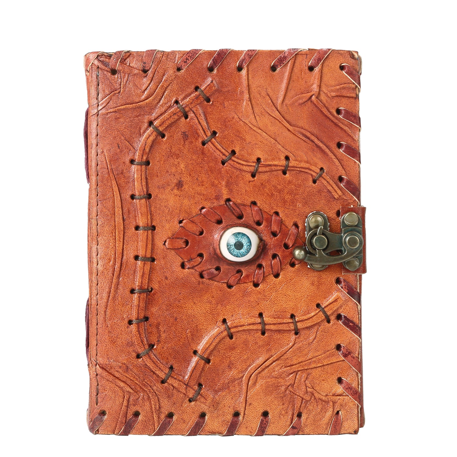blue color eye leather journal