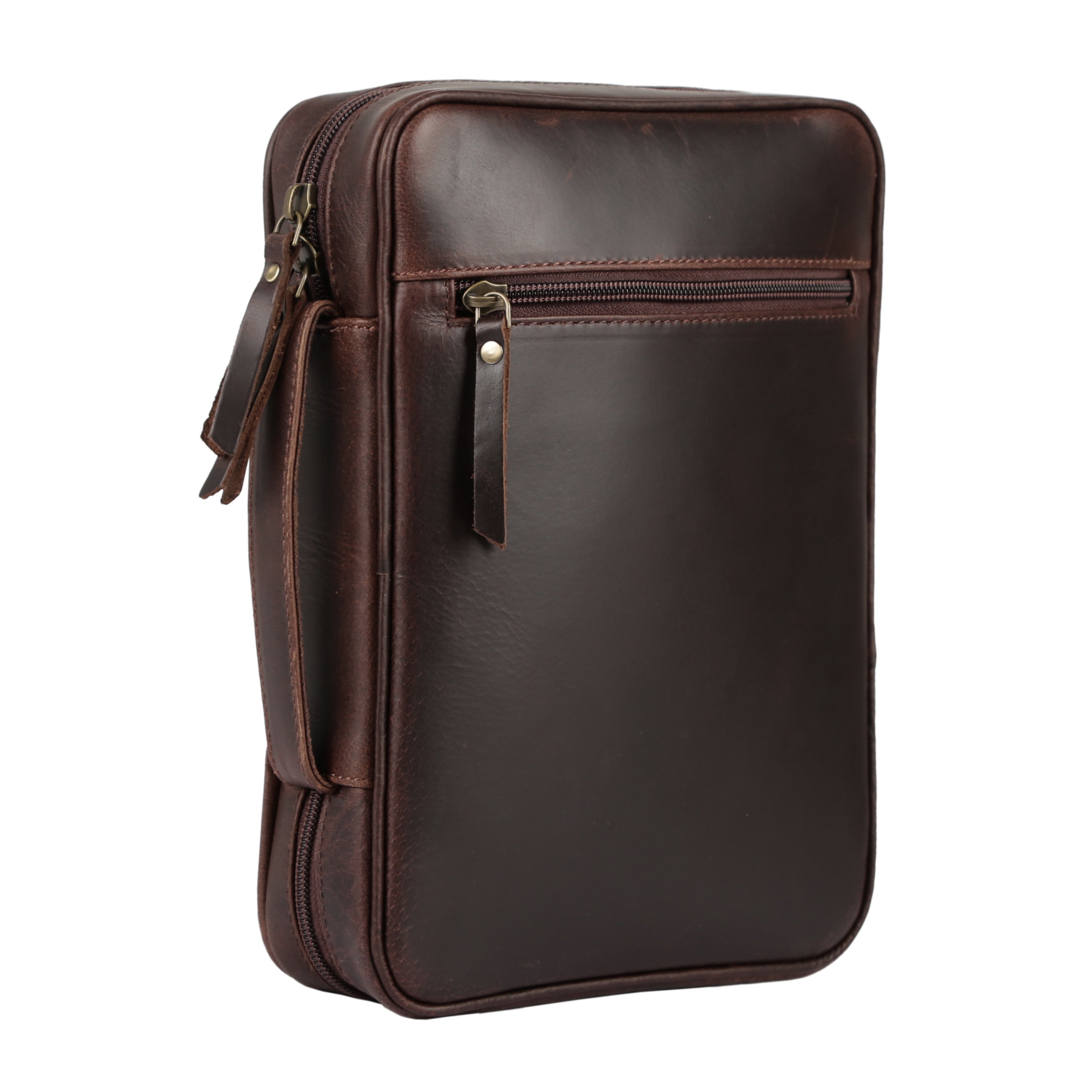 Leather Bible Cover for Men & Women – Zippered Bible Case with Handle, Note & Pen Organizer – Fits Large Study Bible – 11.5x8.5 Inch