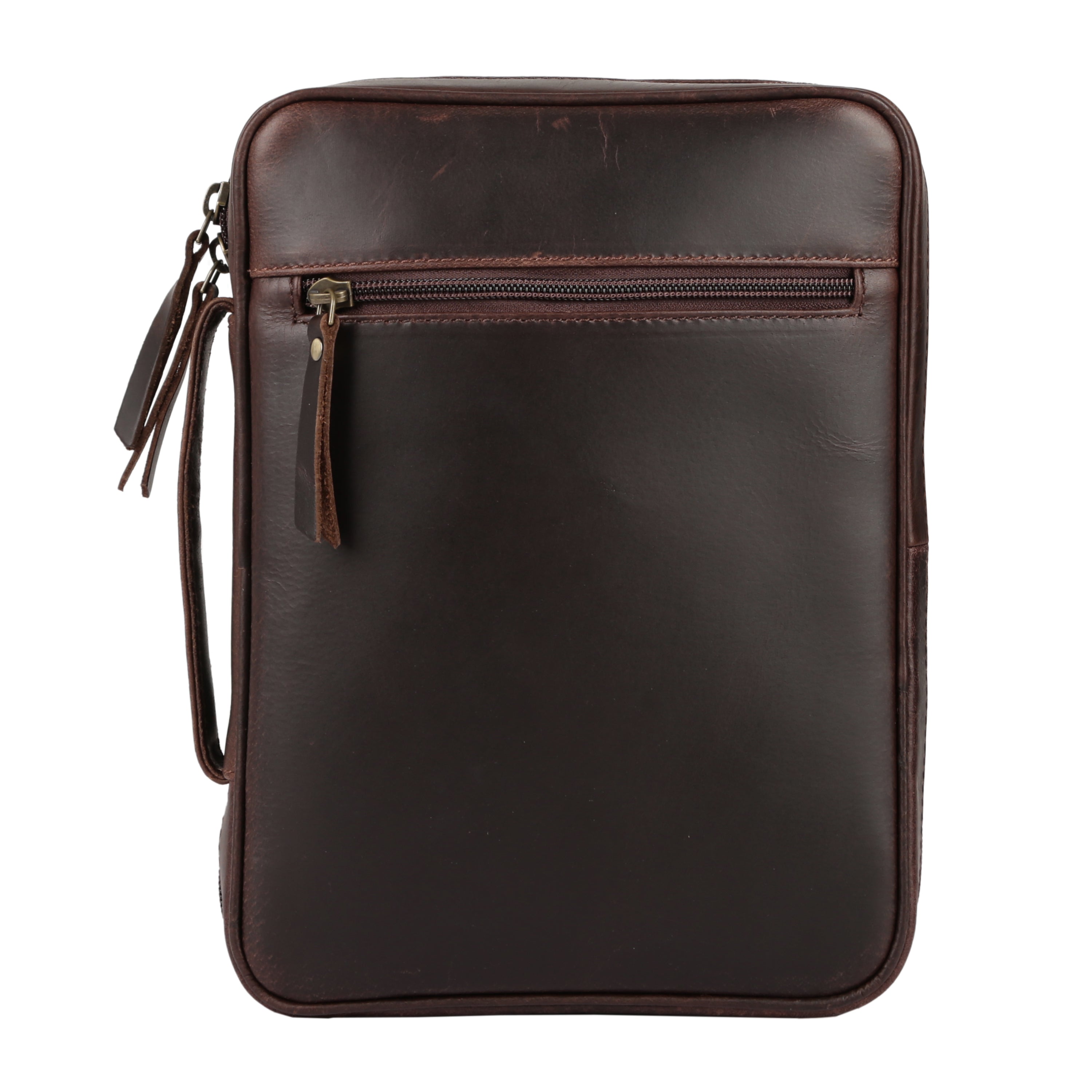 Leather Bible Cover for Men & Women – Zippered Bible Case with Handle, Note & Pen Organizer – Fits Large Study Bible – 11.5x8.5 Inch