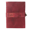 Handcrafted Vintage Leather bound Journal with Lock - Antique Deckle Edge Paper - 200 Pages - Solid Pink