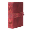 Handcrafted Vintage Leather bound Journal with Lock - Antique Deckle Edge Paper - 200 Pages - Solid Pink