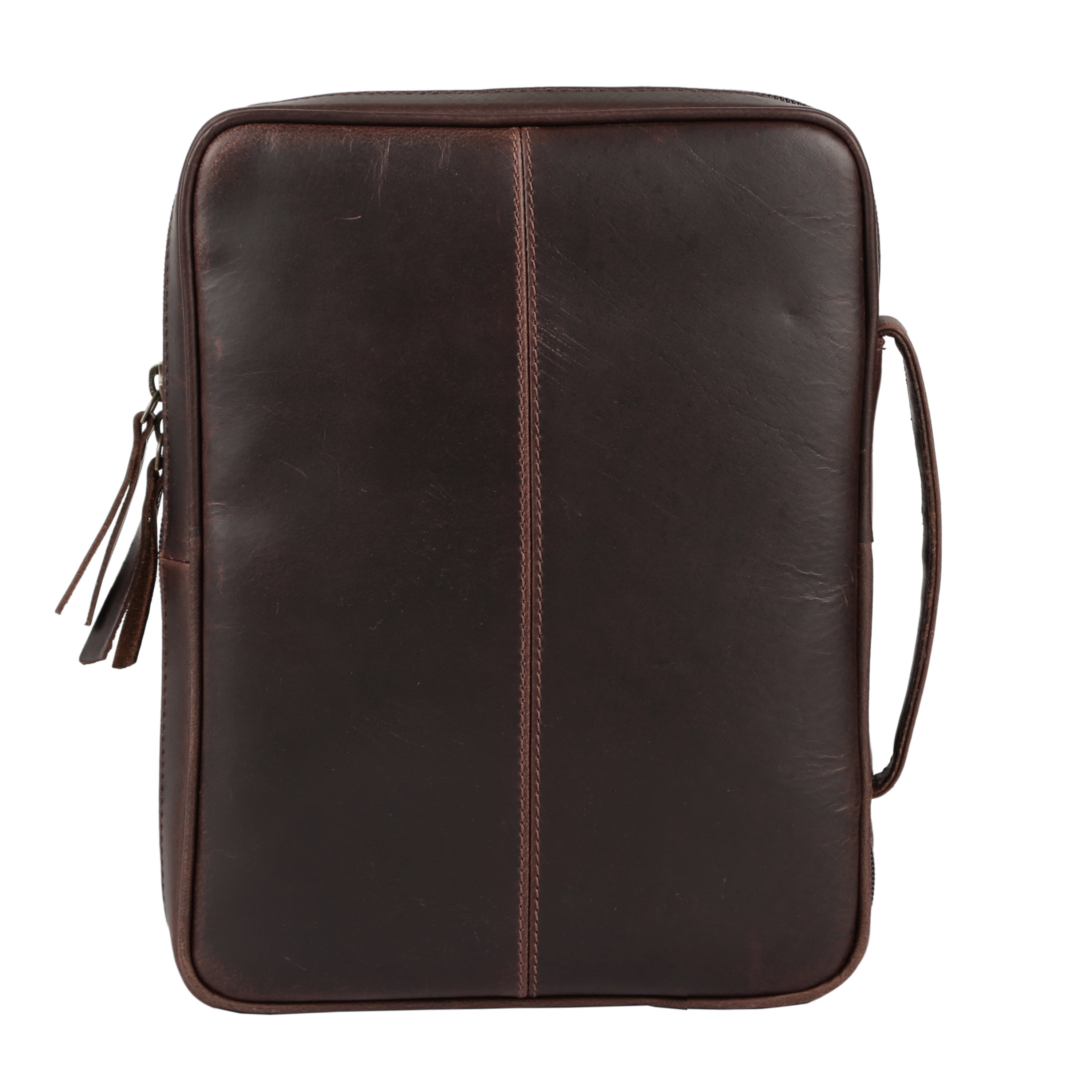 Leather Bible Cover for Men & Women – Zippered Bible Case with Handle, Note & Pen Organizer – Fits Large Study Bible – 11.5x8.5 Inch