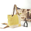 KomalC Tote Bag for Women, Stylish Two-Tone jute & leather bag, Ideal for Daily Use, Eco-Friendly Material, Perfect for Shopping, Work, and Casual Outings (Sunflower)