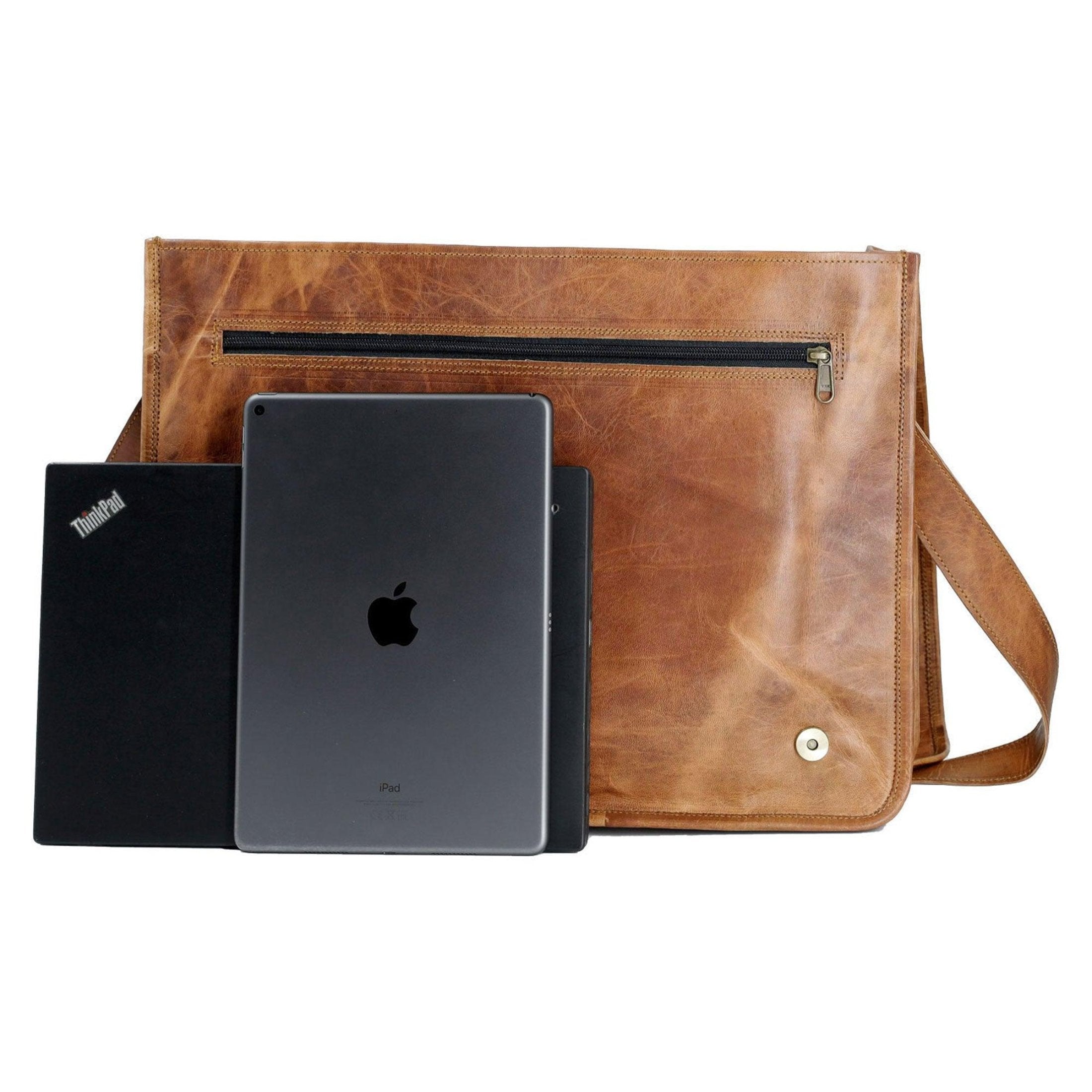 Handcrafted leather briefcase for men