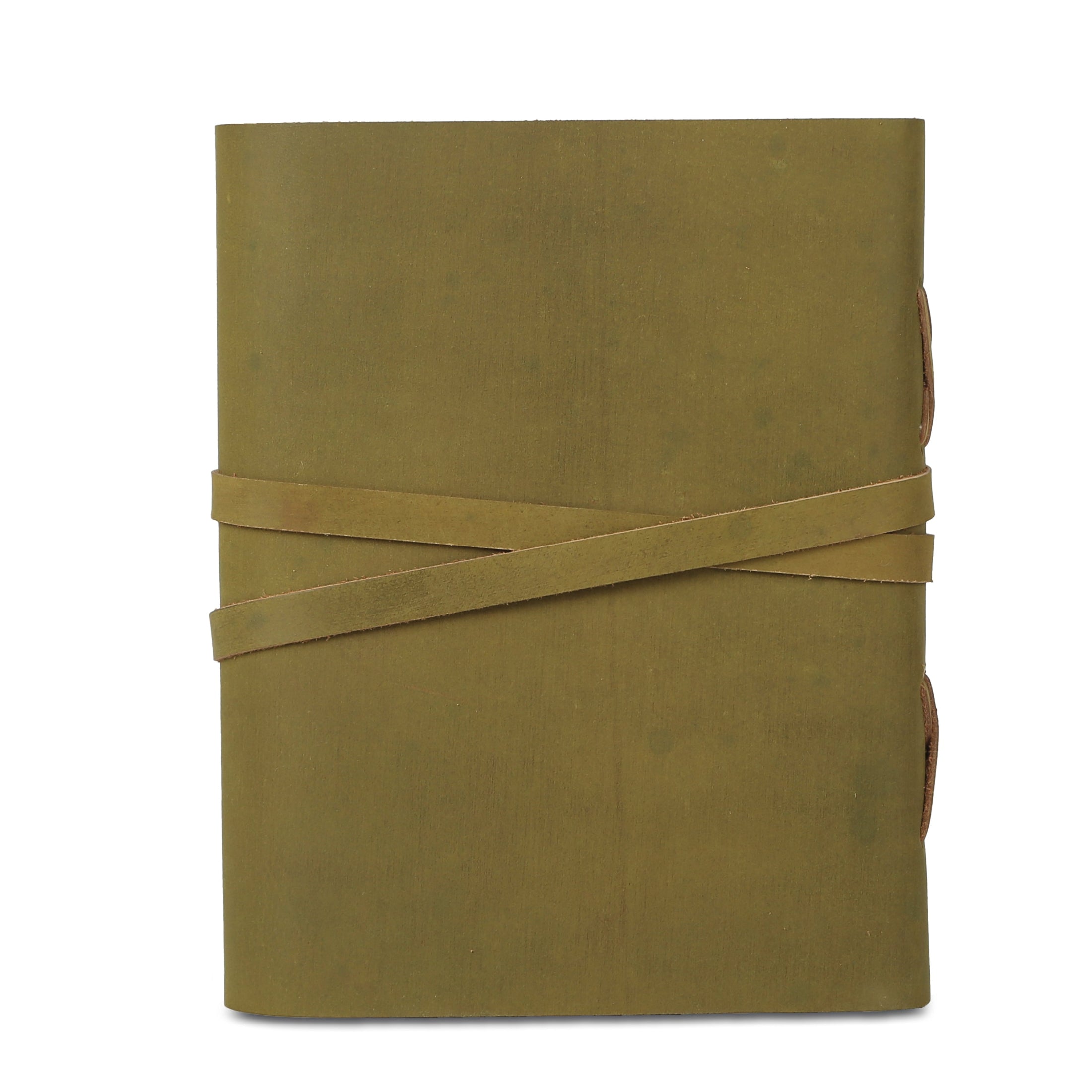 Leather Journal with unlined Deckle Edge Paper Vintage Key/ Handmade Writing Notebook Diary/ Bound Daily Notepad for Men & Women (Light Green)