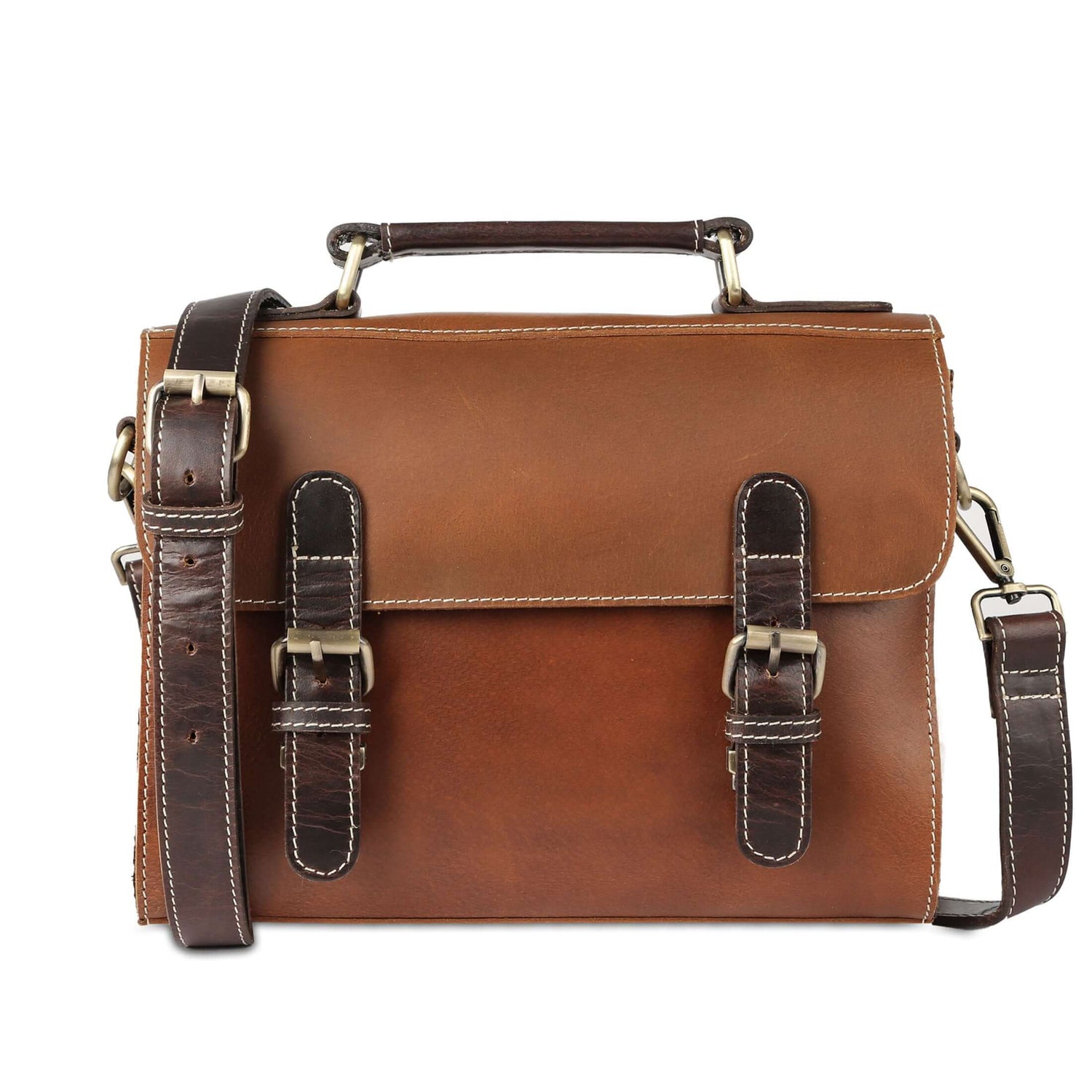 Genuine Leather Crossbody Bag for Women | 10 Inch Handmade Satchel Purse with Adjustable Strap & Push Lock | Stylish Everyday Shoulder Bag