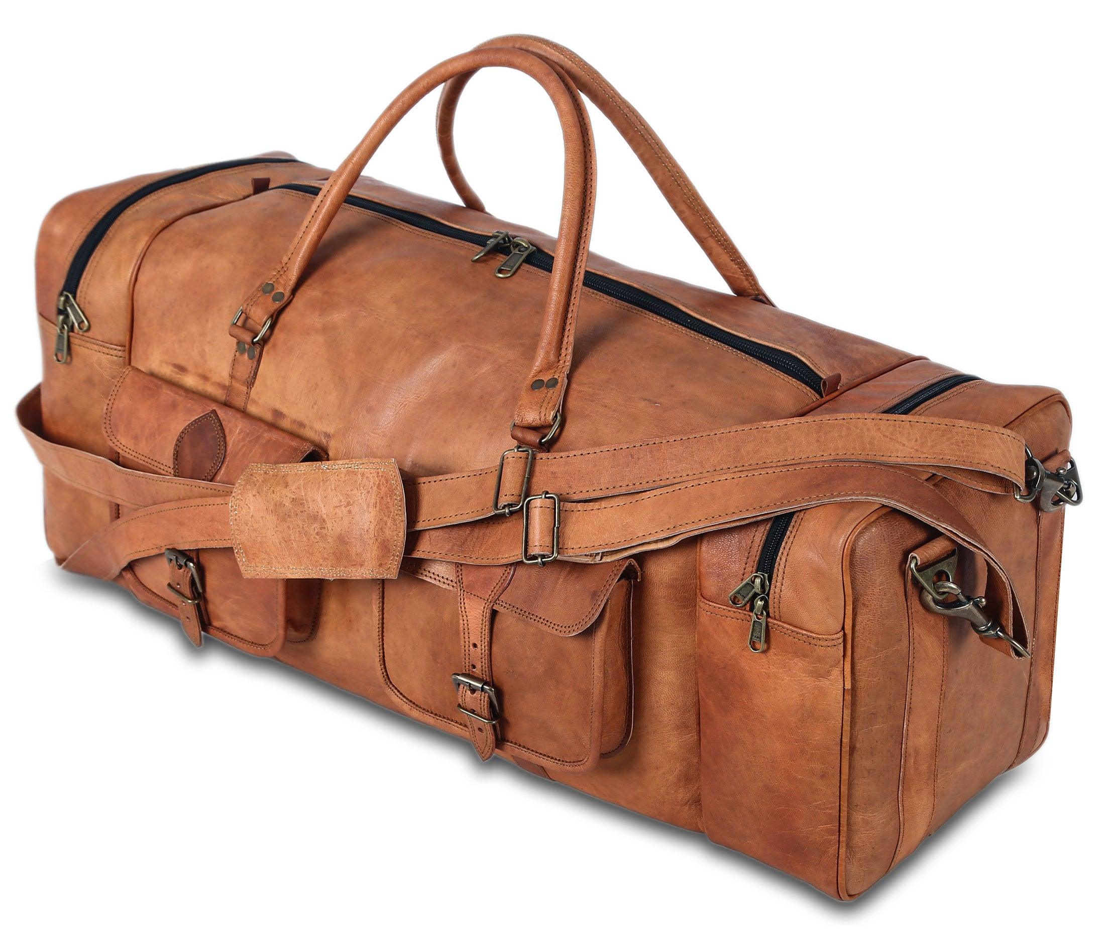 leather travel duffle bag