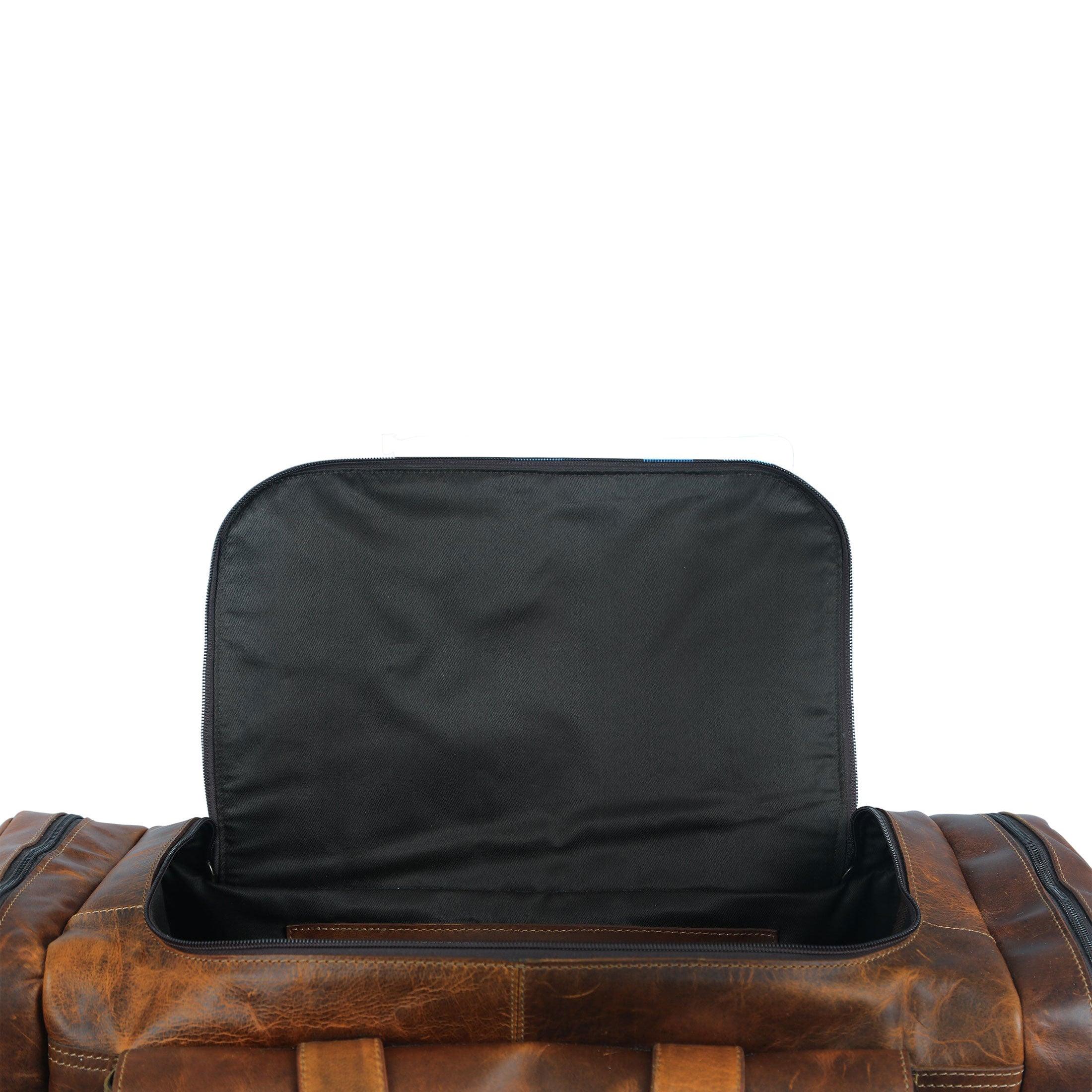 21-Inch Leather Duffel Bag for Men & Women