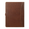 KomalC Leather Portfolio Folder with Button Closure | Business Padfolio for Professionals | Vintage Full-Grain Leather Organizer with Legal Pad Holder, Card Slots & Document Pockets (Chicago)