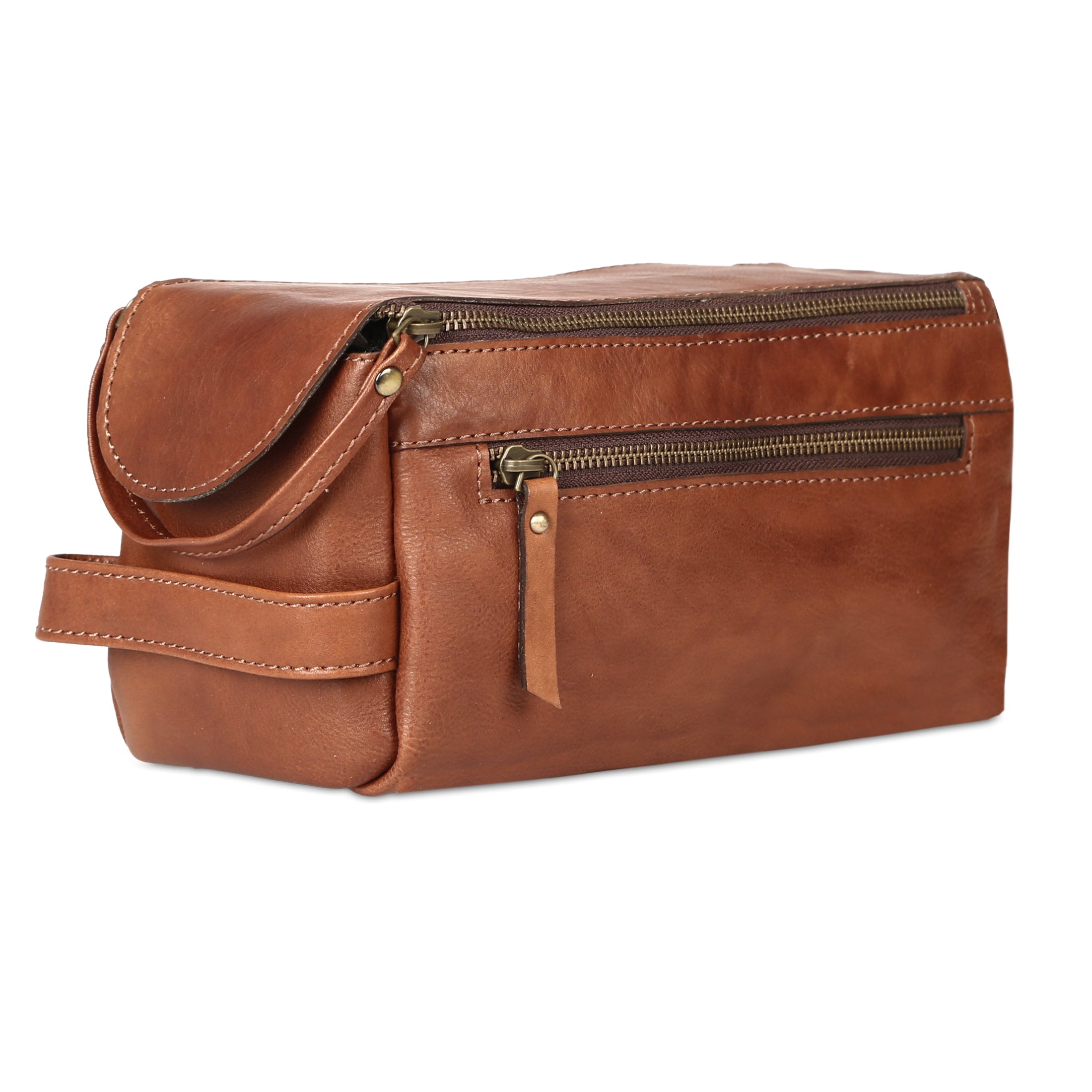 Premium leather toiletry bag for men and women