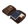 Leather Bible Cover for Men & Women – Zippered Bible Case with Handle, Note & Pen Organizer – Fits Large Study Bible – 11.5x8.5 Inch