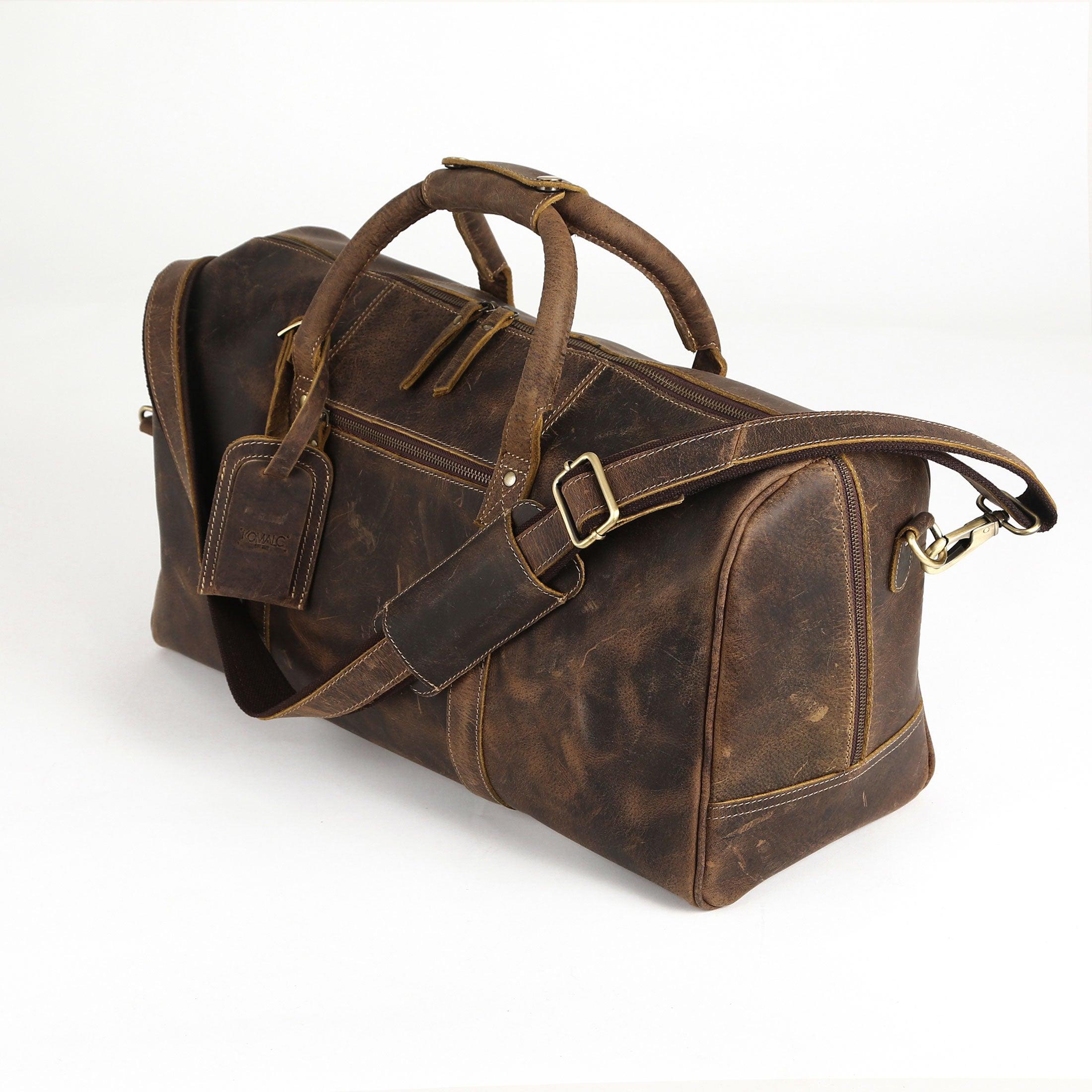 Travel Overnight Weekend Leather Bags Sports Gym Duffel for Men