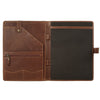 KomalC Leather Portfolio Folder with Button Closure | Business Padfolio for Professionals | Vintage Full-Grain Leather Organizer with Legal Pad Holder, Card Slots & Document Pockets (Chicago)