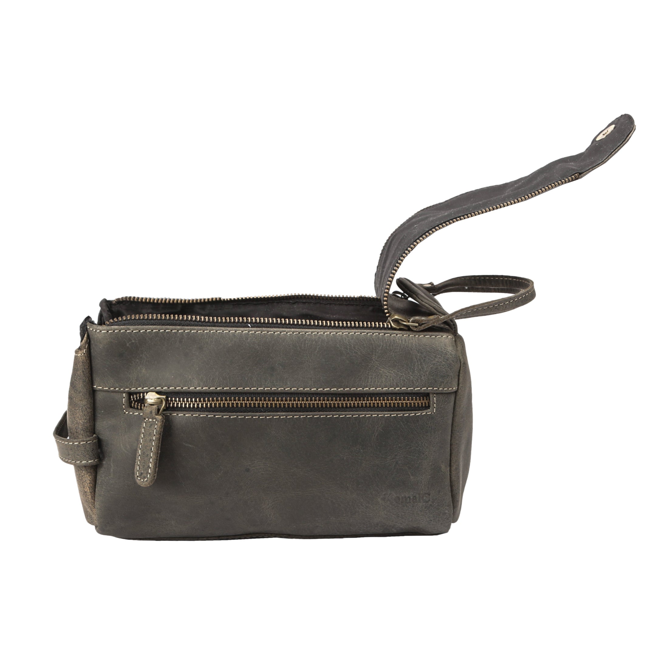 leather toiletry kit with extra pockets