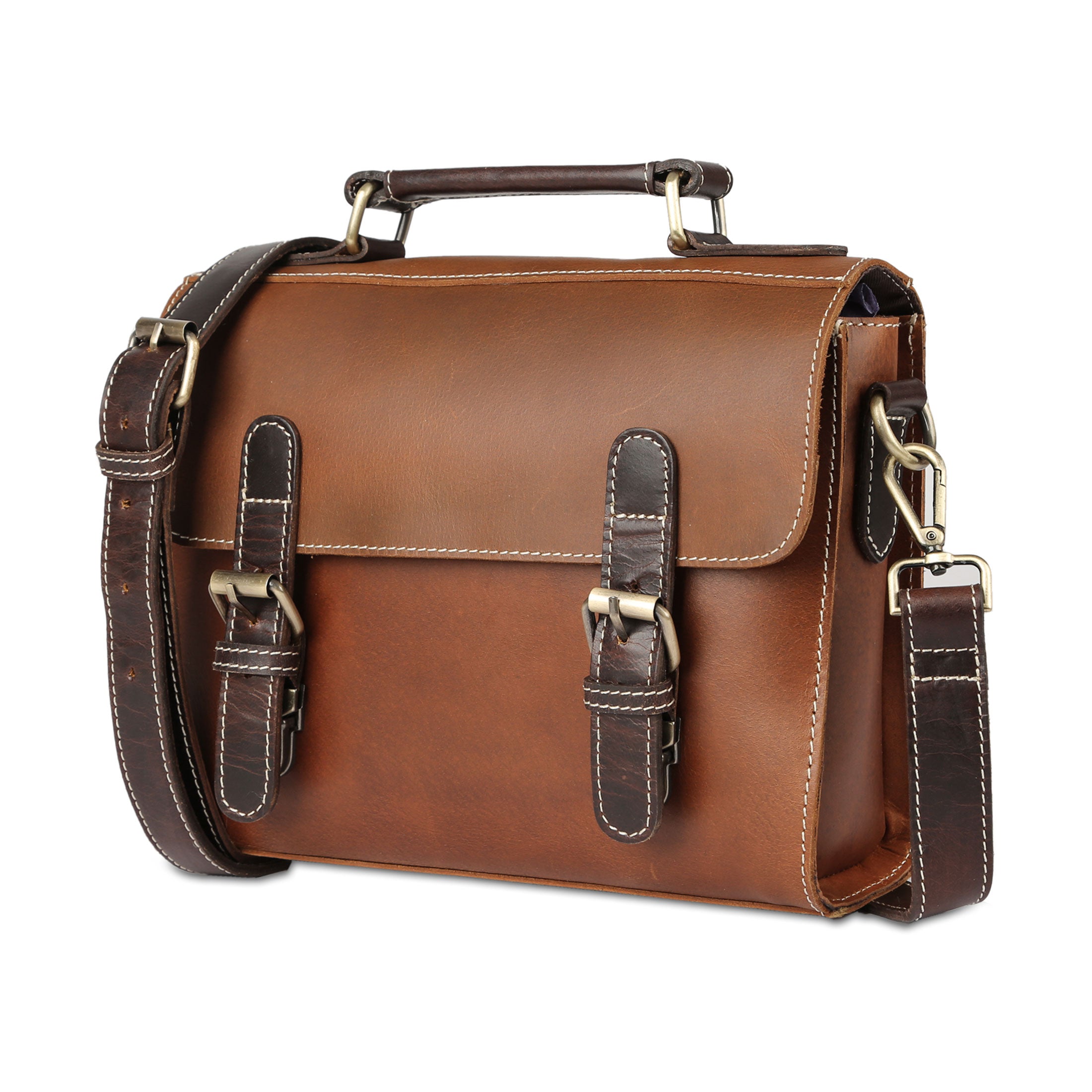 Genuine Leather Crossbody Bag for Women | 10 Inch Handmade Satchel Purse with Adjustable Strap & Push Lock | Stylish Everyday Shoulder Bag