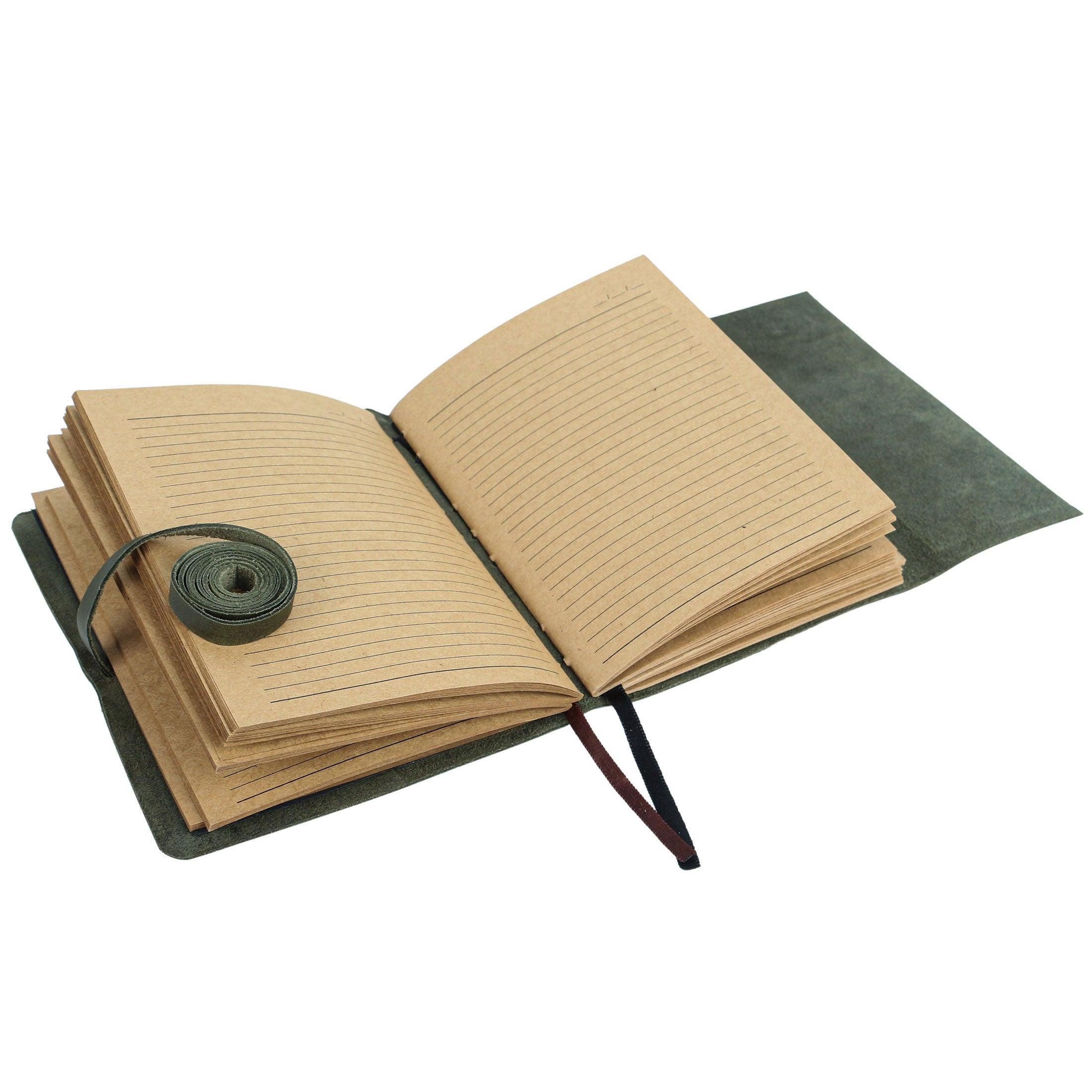 Leather Journal 8x6 Inch – Handmade Lined Kraft Paper