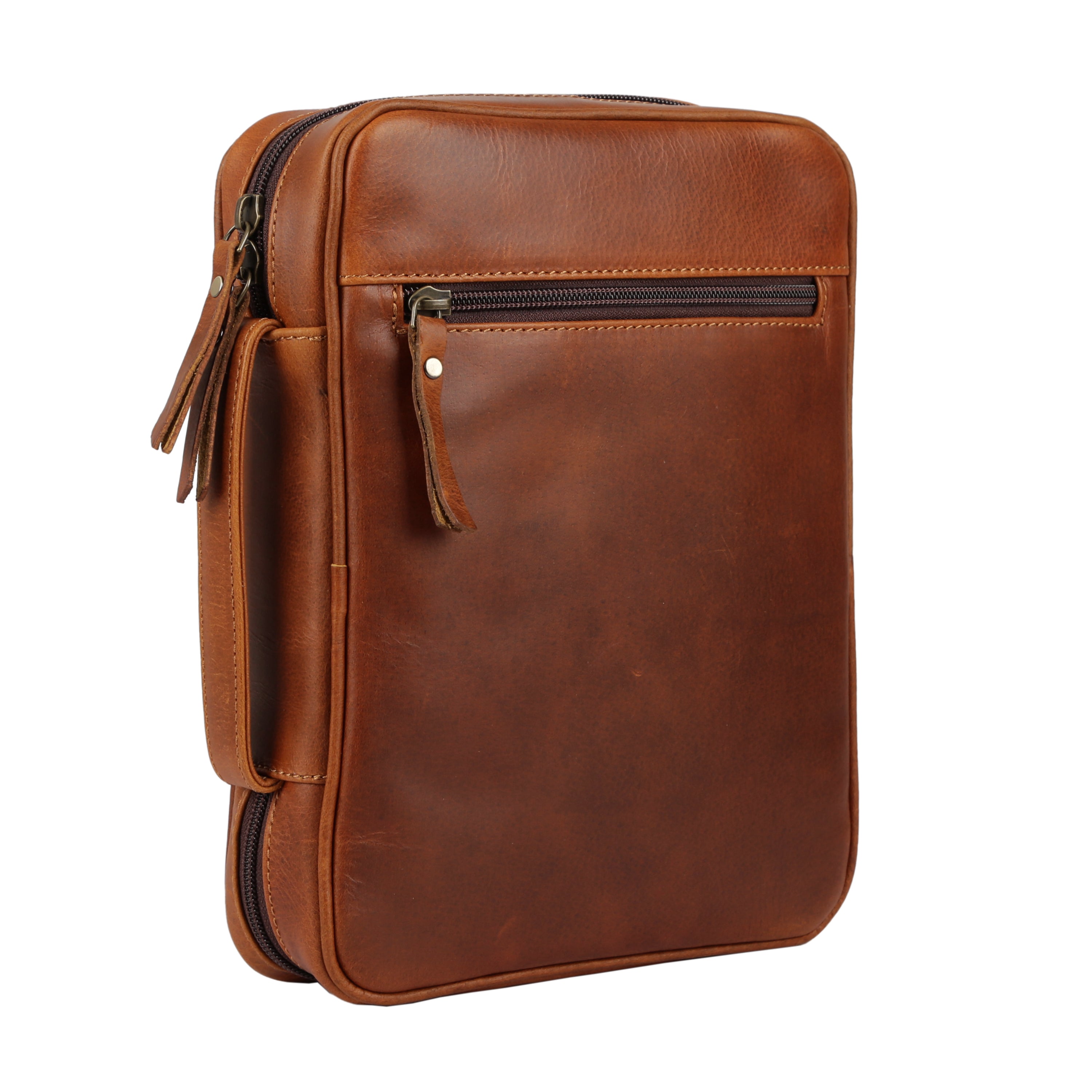 Leather Bible Cover for Men & Women – Zippered Bible Case with Handle, Note & Pen Organizer – Fits Large Study Bible – 11.5x8.5 Inch