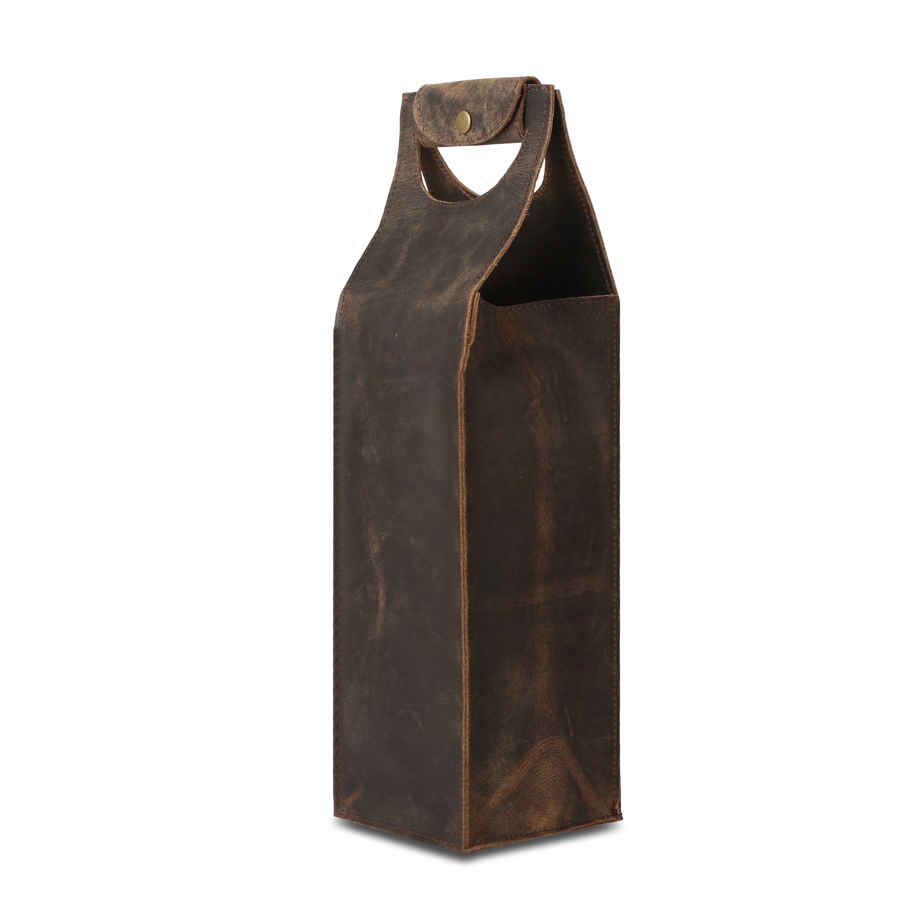 brown leather wine backpack KomalC Handcrafted Leather Wine Tote Bag – Single Bottle Wine Carrier, Vintage Buffalo Leather Wine Case (16