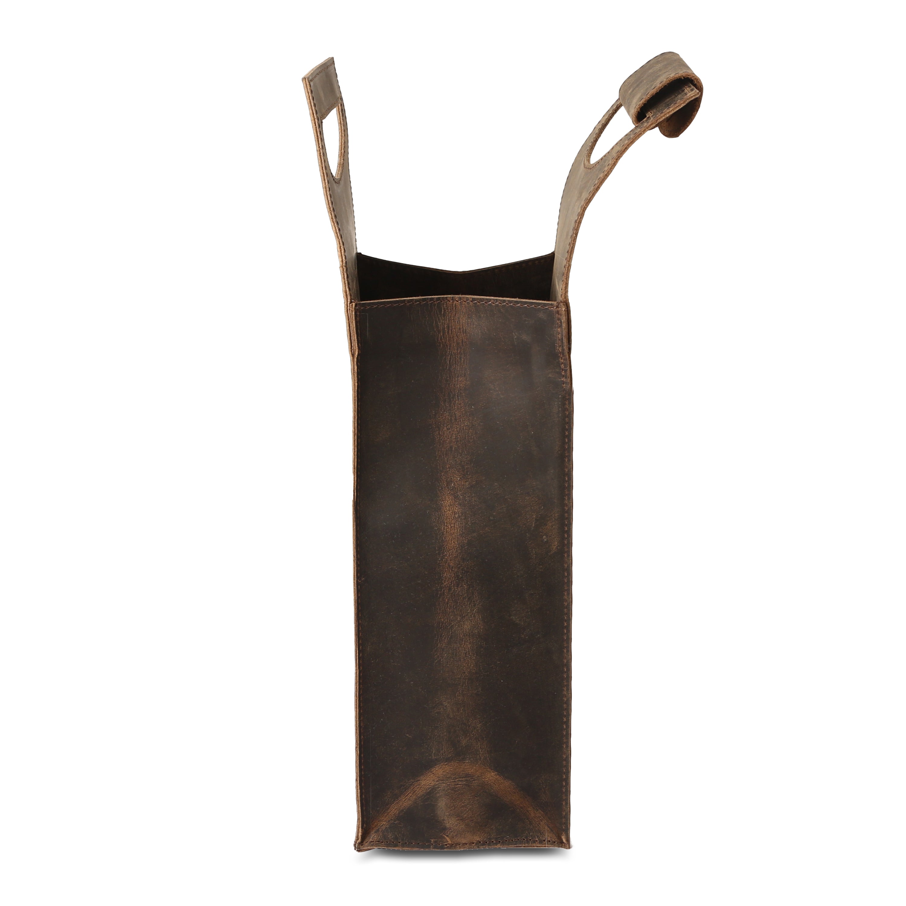 KomalC Handcrafted Leather Wine Tote Bag – Single Bottle Wine Carrier, Vintage Buffalo Leather Wine Case (16 inch) – Elegant Bag for Champagne & Beer – Perfect for Weddings, Birthdays & Holidays