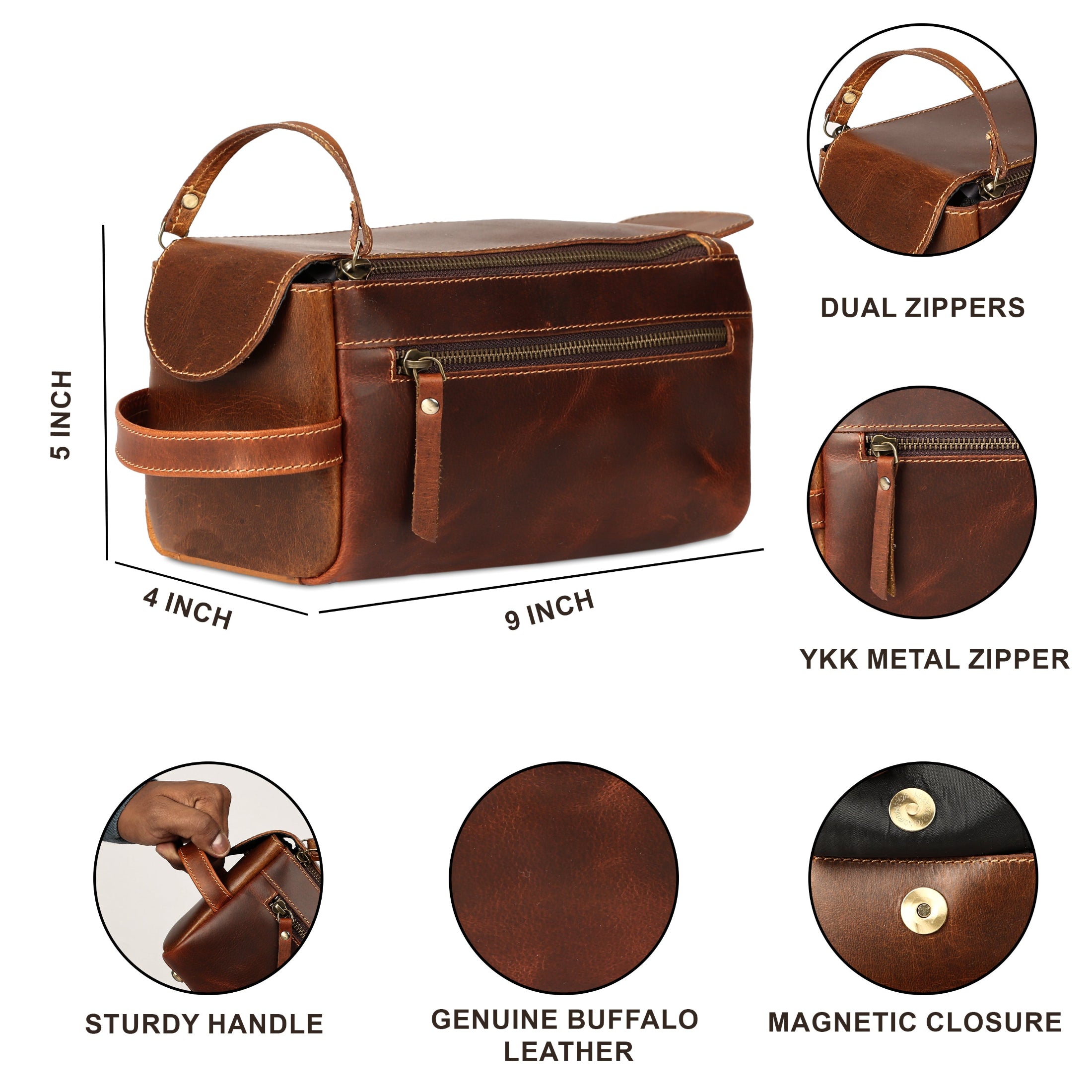 perfect leather toiletry kit for men and women for personal use