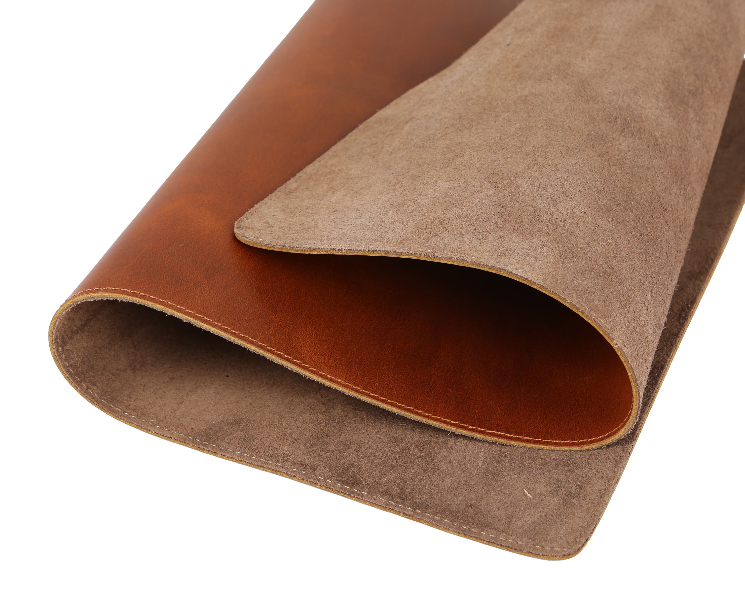 Full Grain Leather Desk Mat Set – 31" × 15" Leather Desk Pad with Accessory Tray & Coaster | Thick 3mm Desk Protector, Writing Pad & Office Organizer – Orange