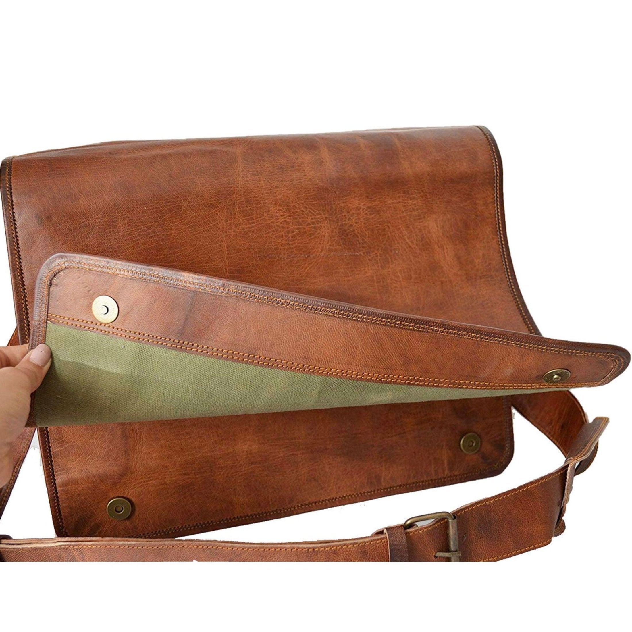 Durable leather bag with YKK zippers