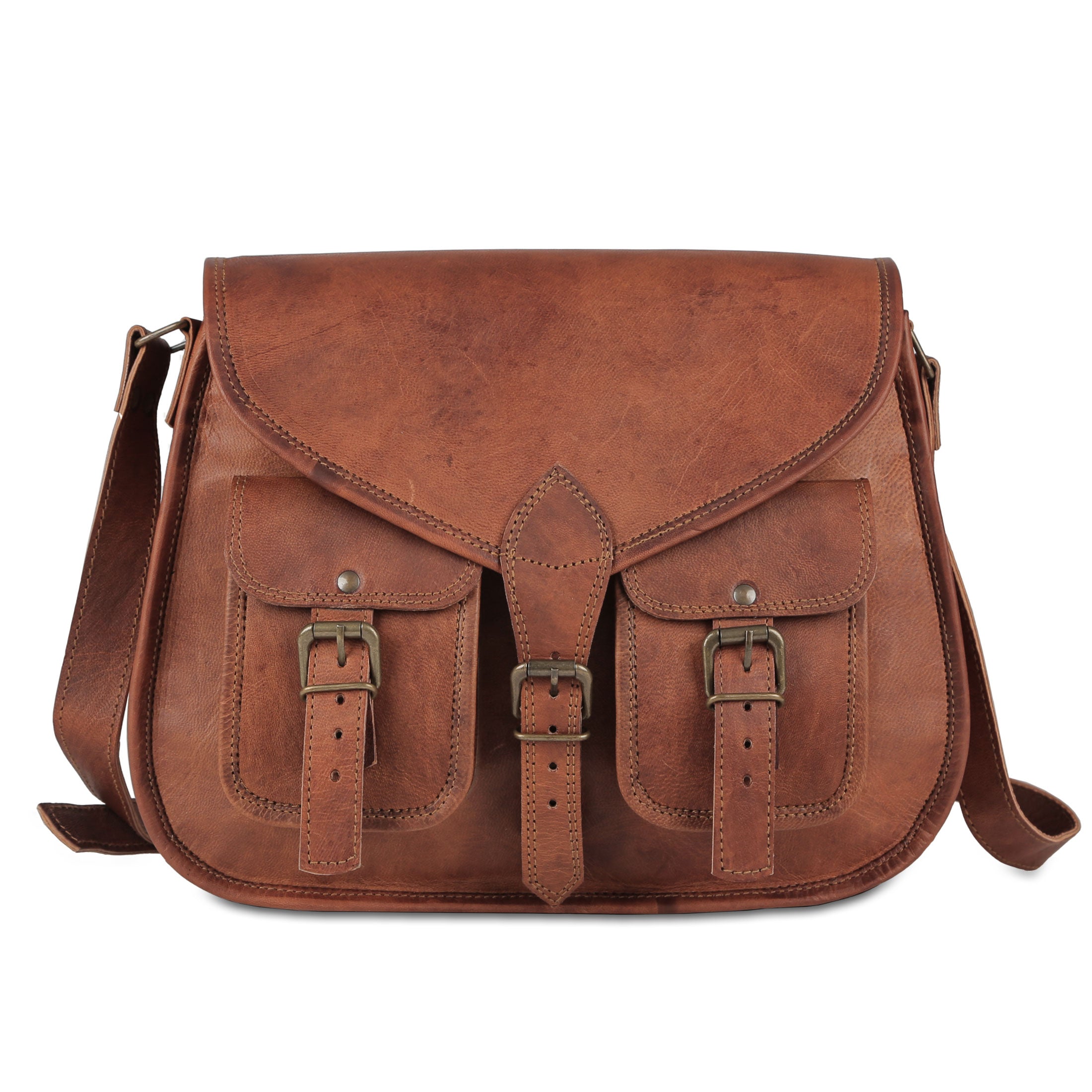 Komal's Passion Leather KPL 14 Inch Leather Purse Women Shoulder Bag Crossbody Satchel Ladies Tote Travel Diaper Purse Genuine