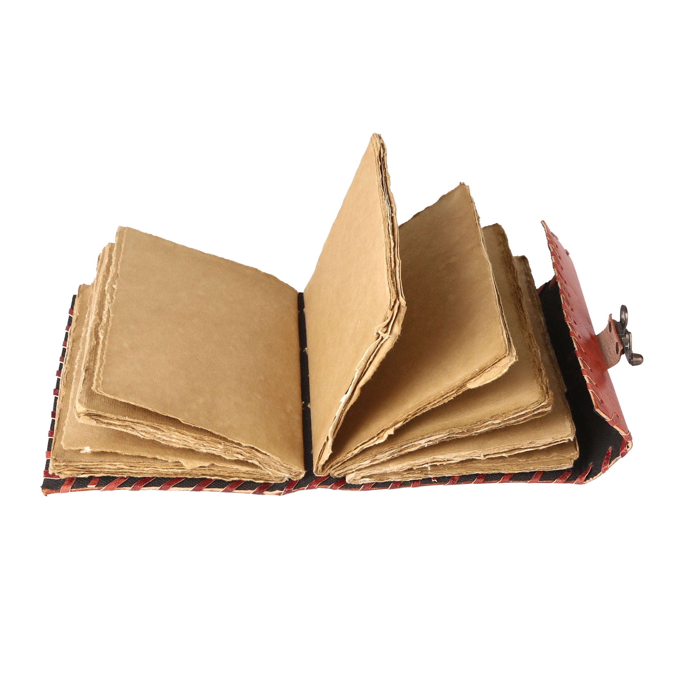 deckle edge paper in leather journal