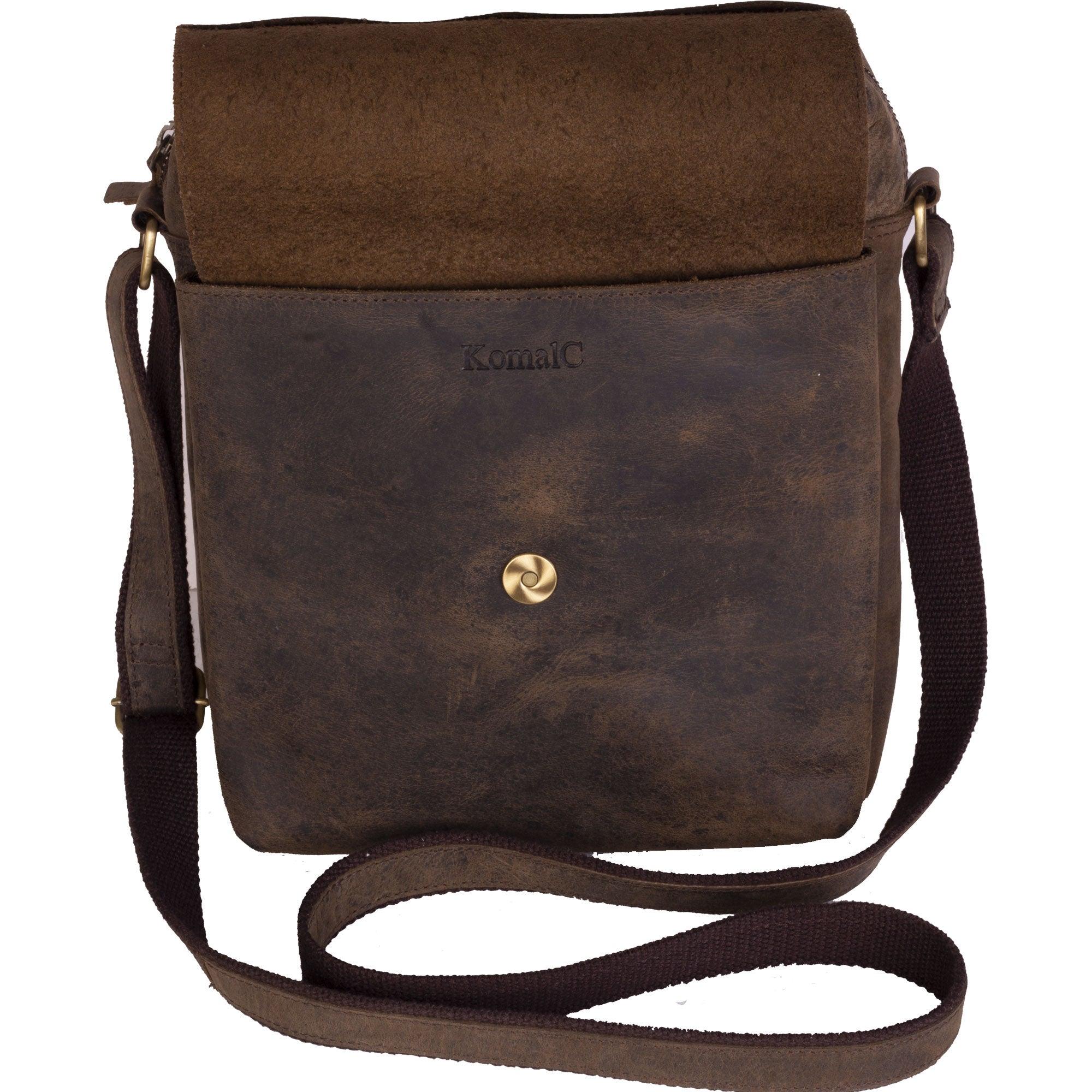 Compact leather messenger for students