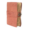 Handcrafted Vintage Leather bound Journal with Lock - Antique Deckle Edge Paper - 200 Pages - Sunset Peach