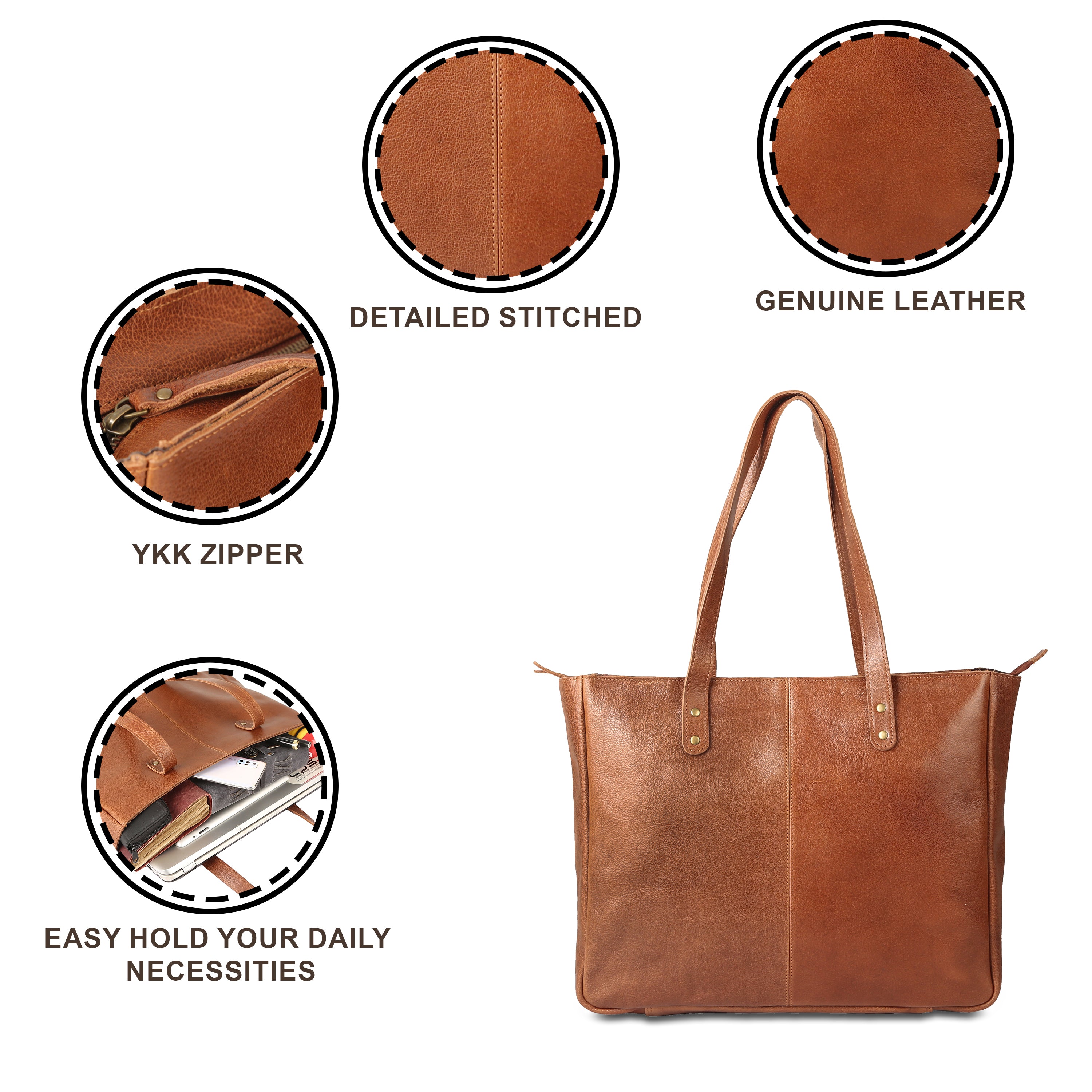 KomalC Leather Tote Bag for Women Purse Satchel Travel Bag Shopping Carry Messenger Multipurpose Handbag