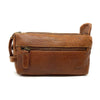 Genuine Buffalo Leather Unisex Toiletry Bag Travel Dopp Kit (Chicago Buff)