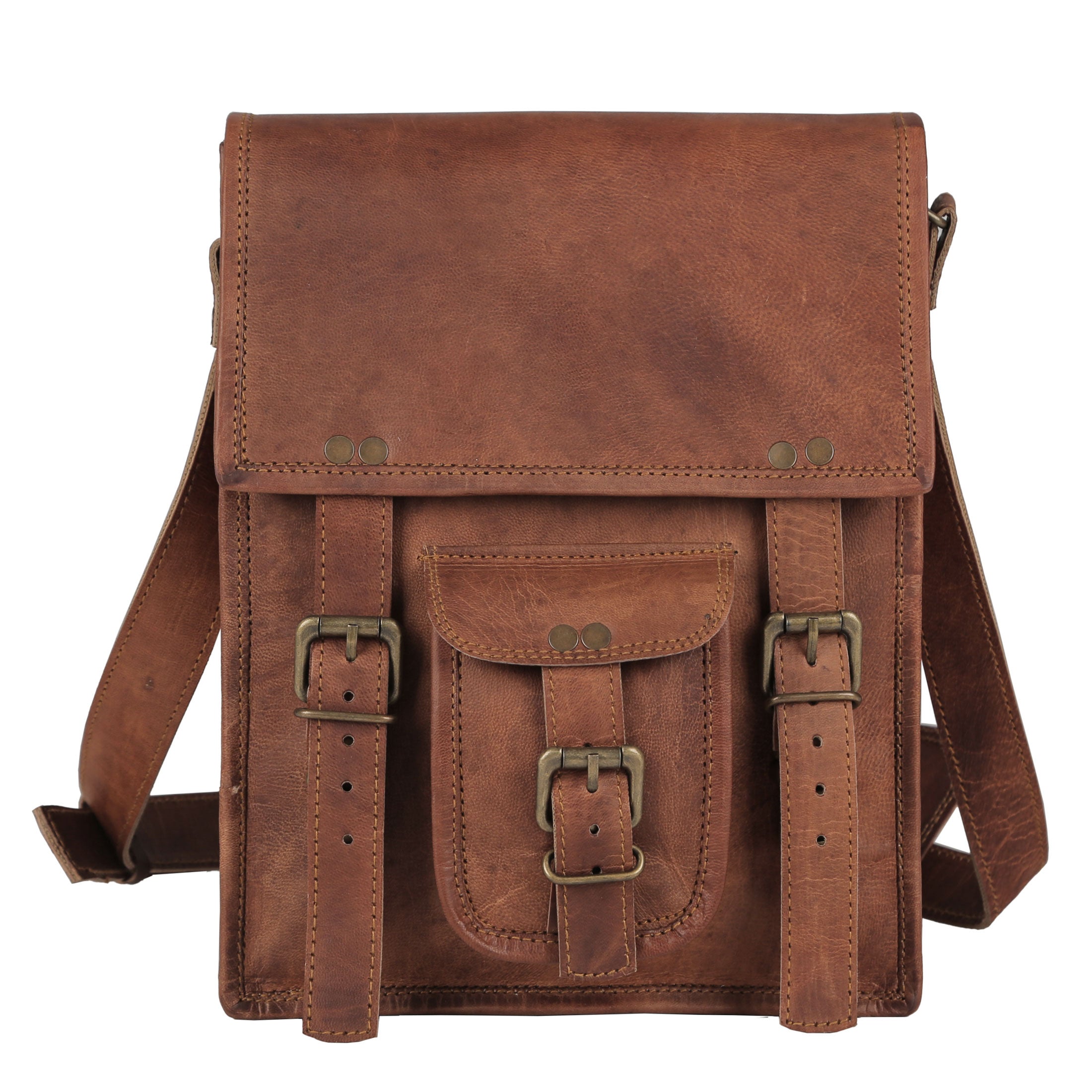 Leather 11 Inch Sturdy Satchel – iPad Messenger Bag for Men and Women
