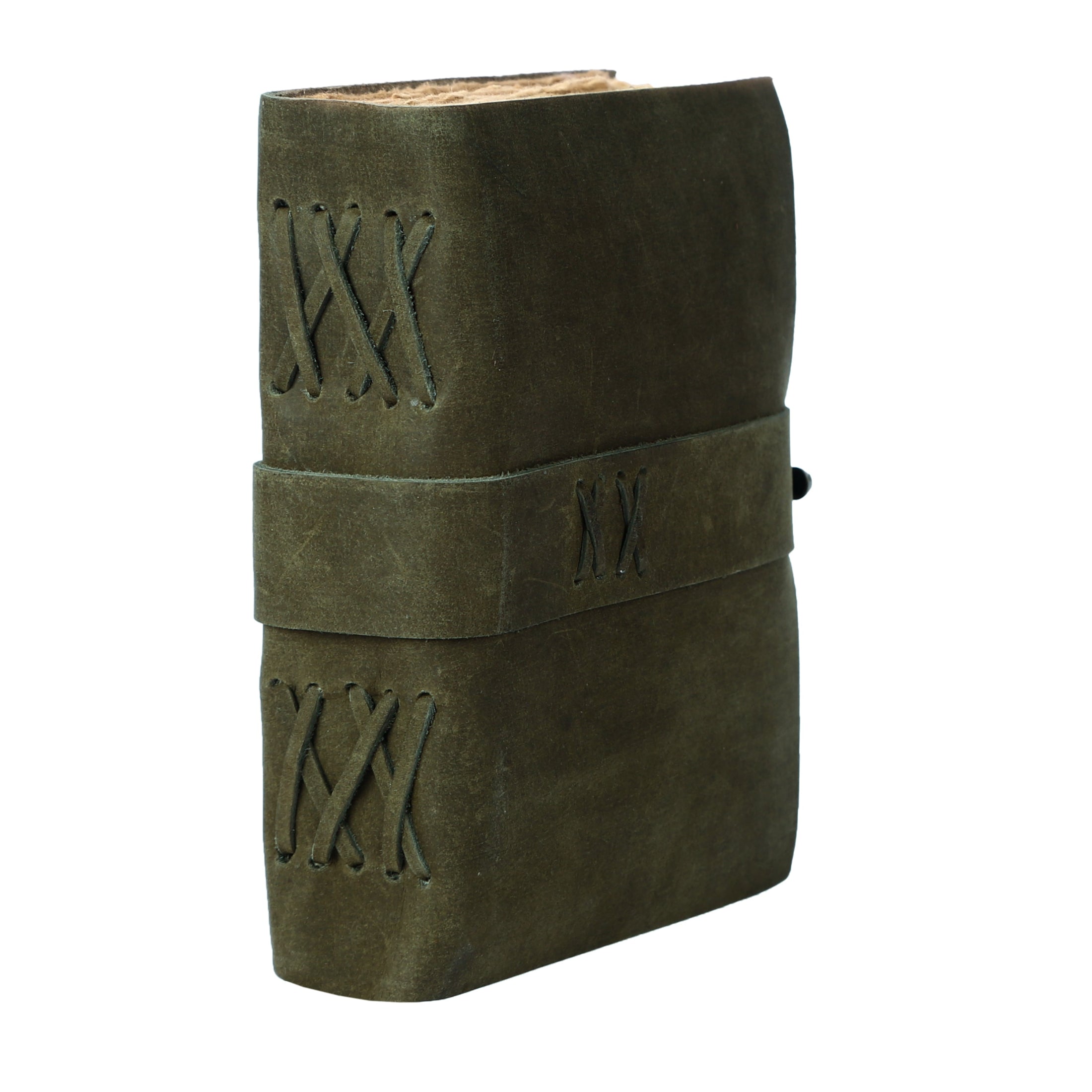 Handmade leather journal with 200 deckle edge pages
