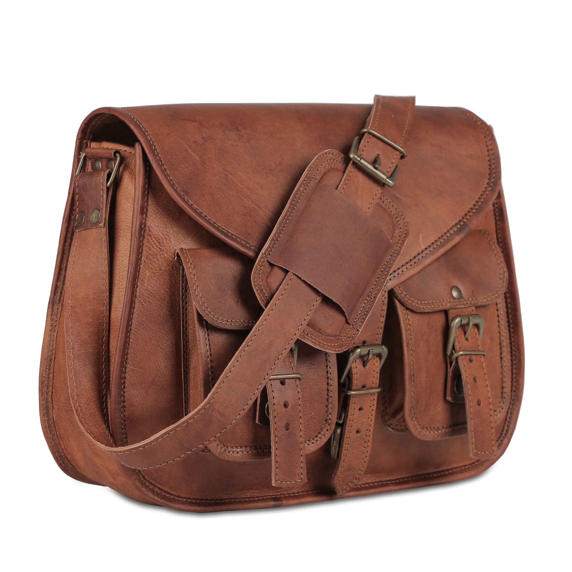 Leather Purse for Women – 14 Inch Shoulder Bag, Crossbody Satchel, Ladies Tote Travel Purse, Genuine Leather