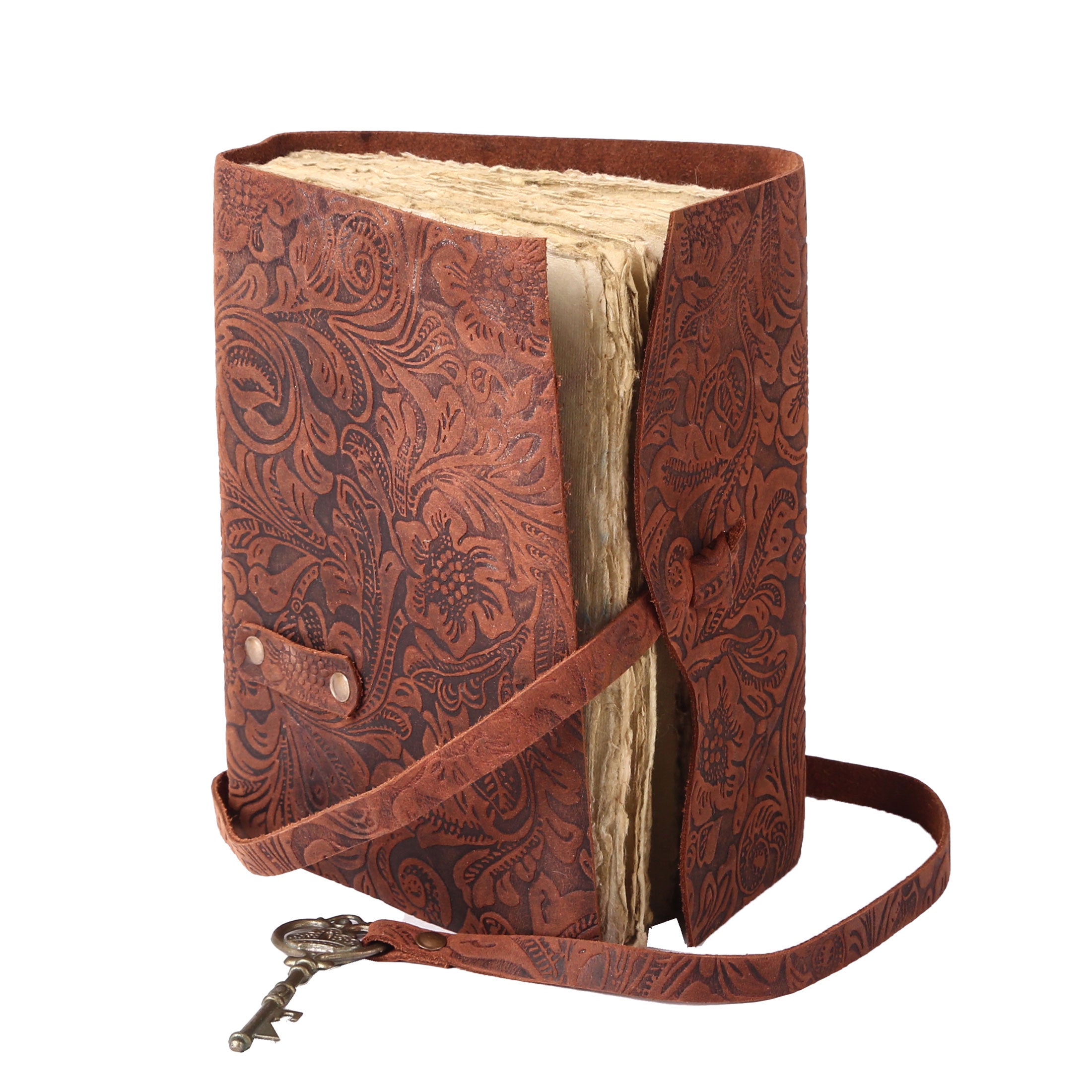 leather journal with deckle edge paper best for men and women