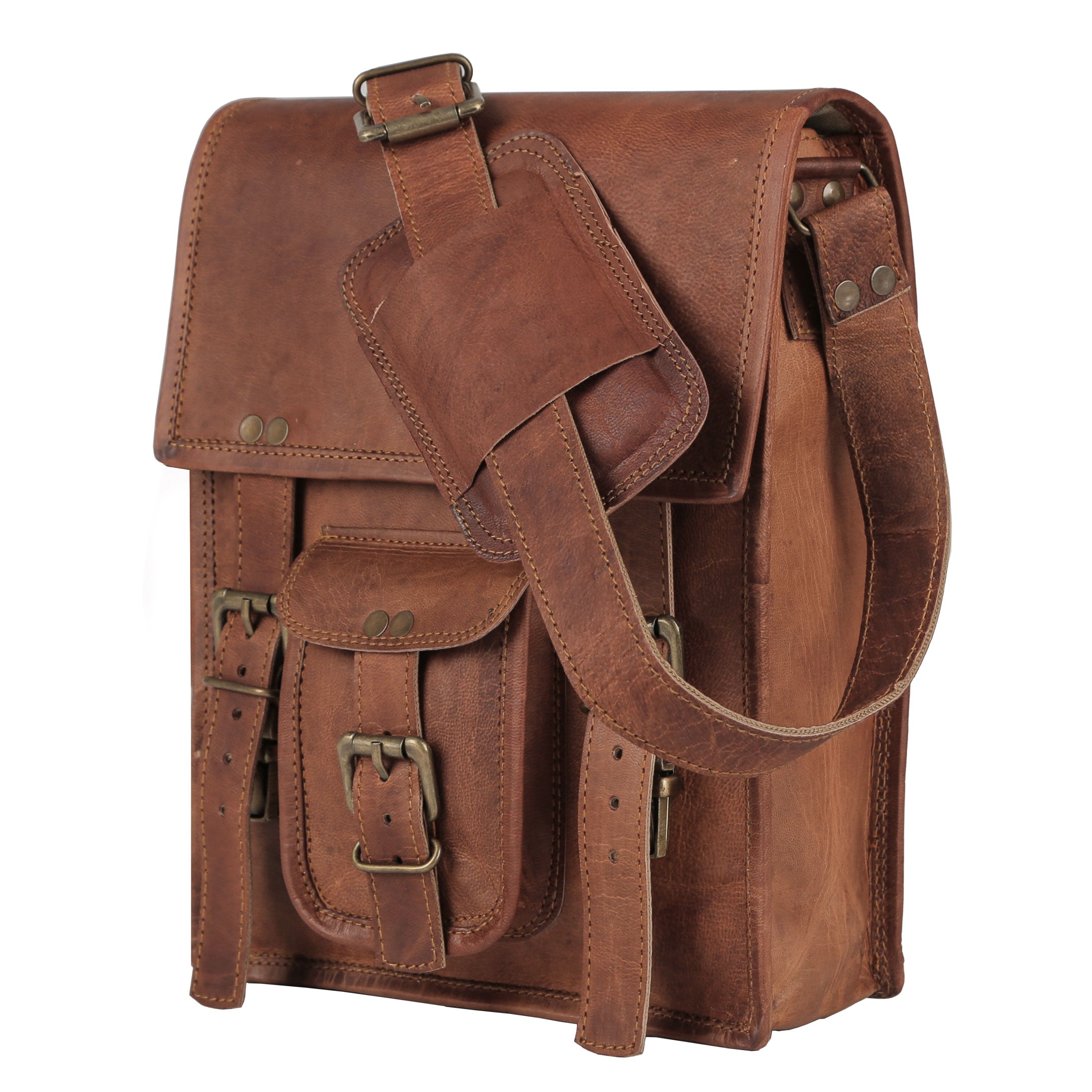 Leather 11 Inch Sturdy Satchel – iPad Messenger Bag for Men and Women