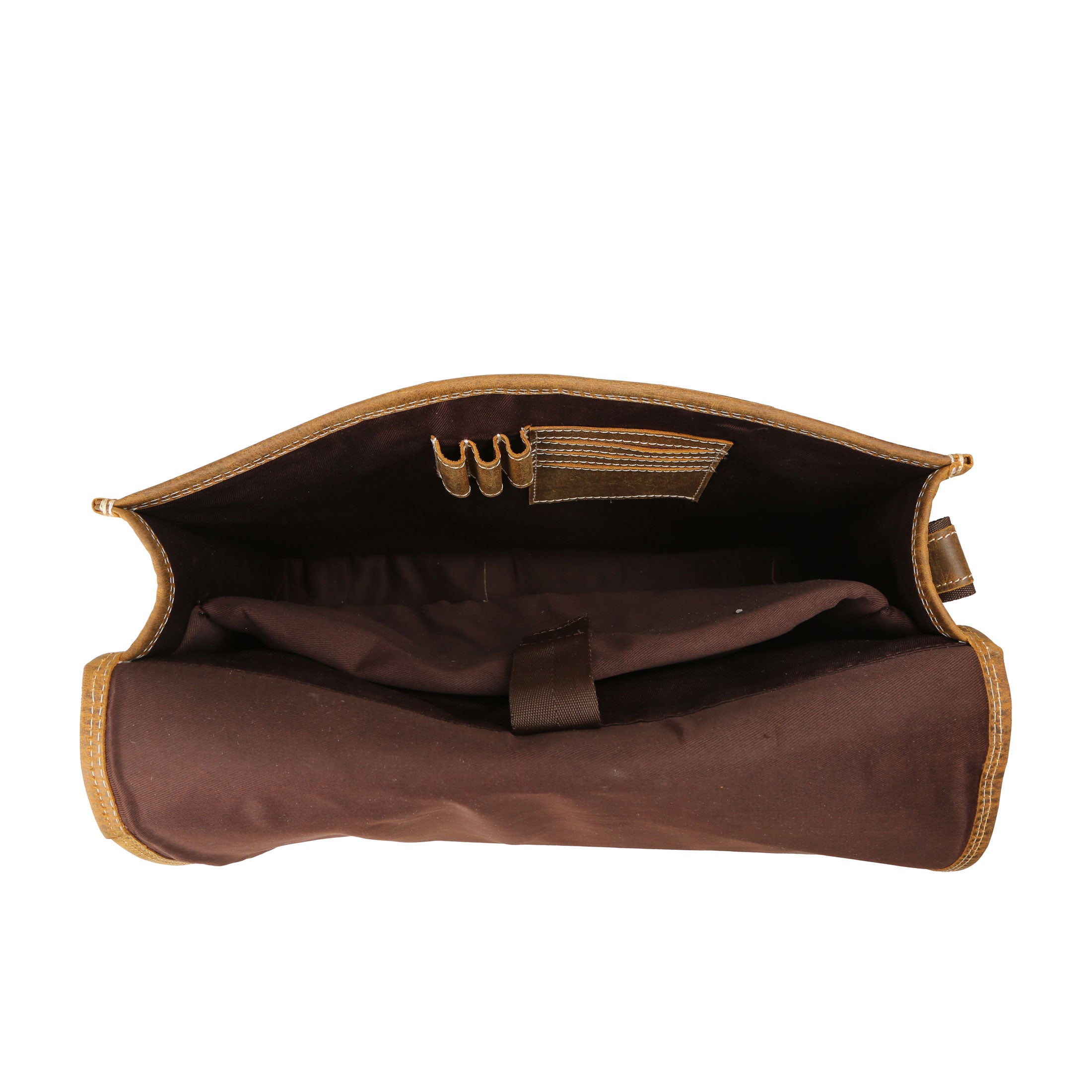 16 Inch Leather Messenger Bag for Men & Women – Vintage Laptop Satchel with Trolley Strap & Shoulder Strap – Fits 15.6" Laptop