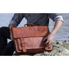 Leather 16 Inch Vintage Handmade Leather Messenger Bag for Laptop Briefcase Satchel Bag